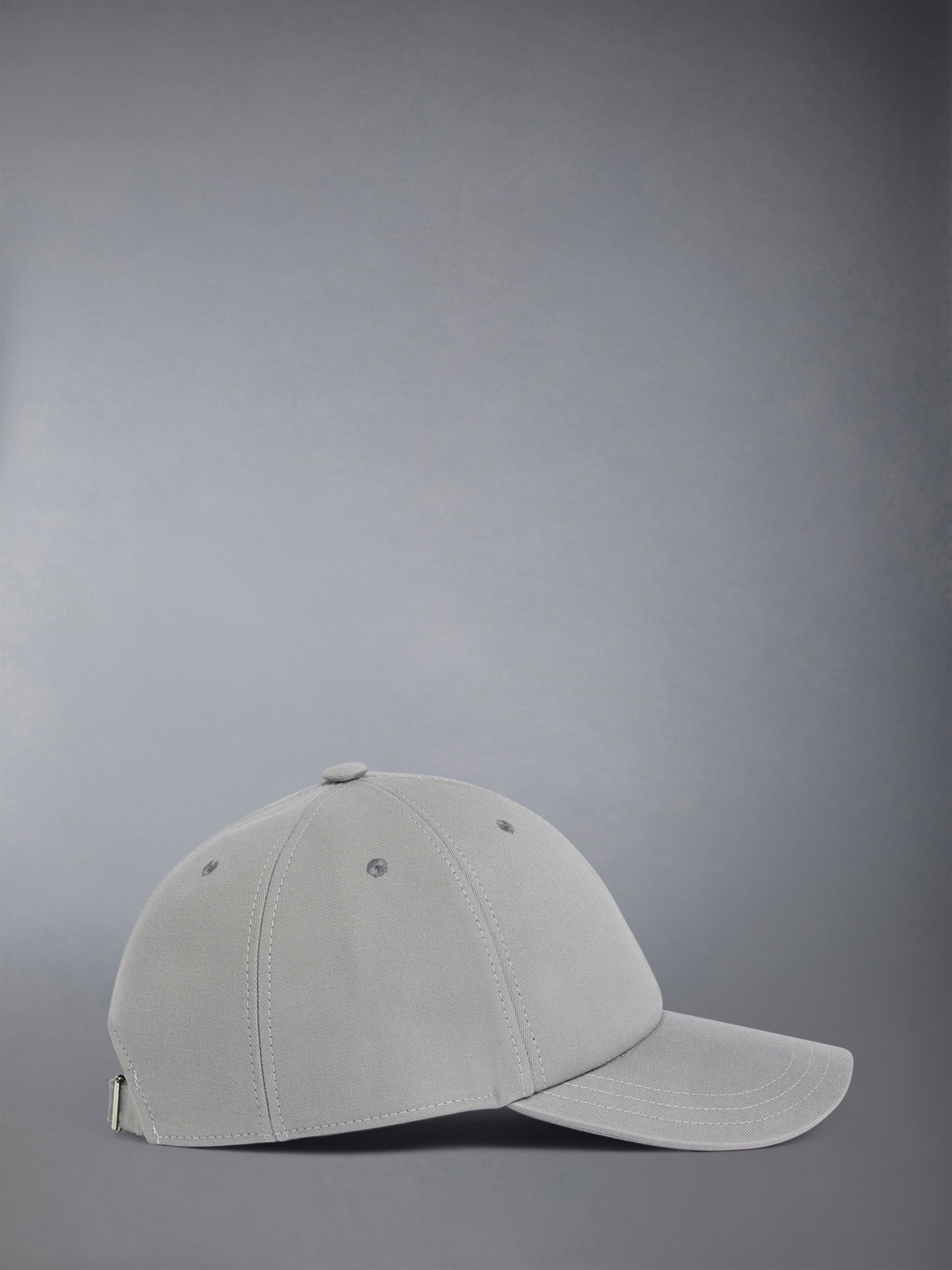 Medium Grey Cotton Twill Baseball Cap - 3