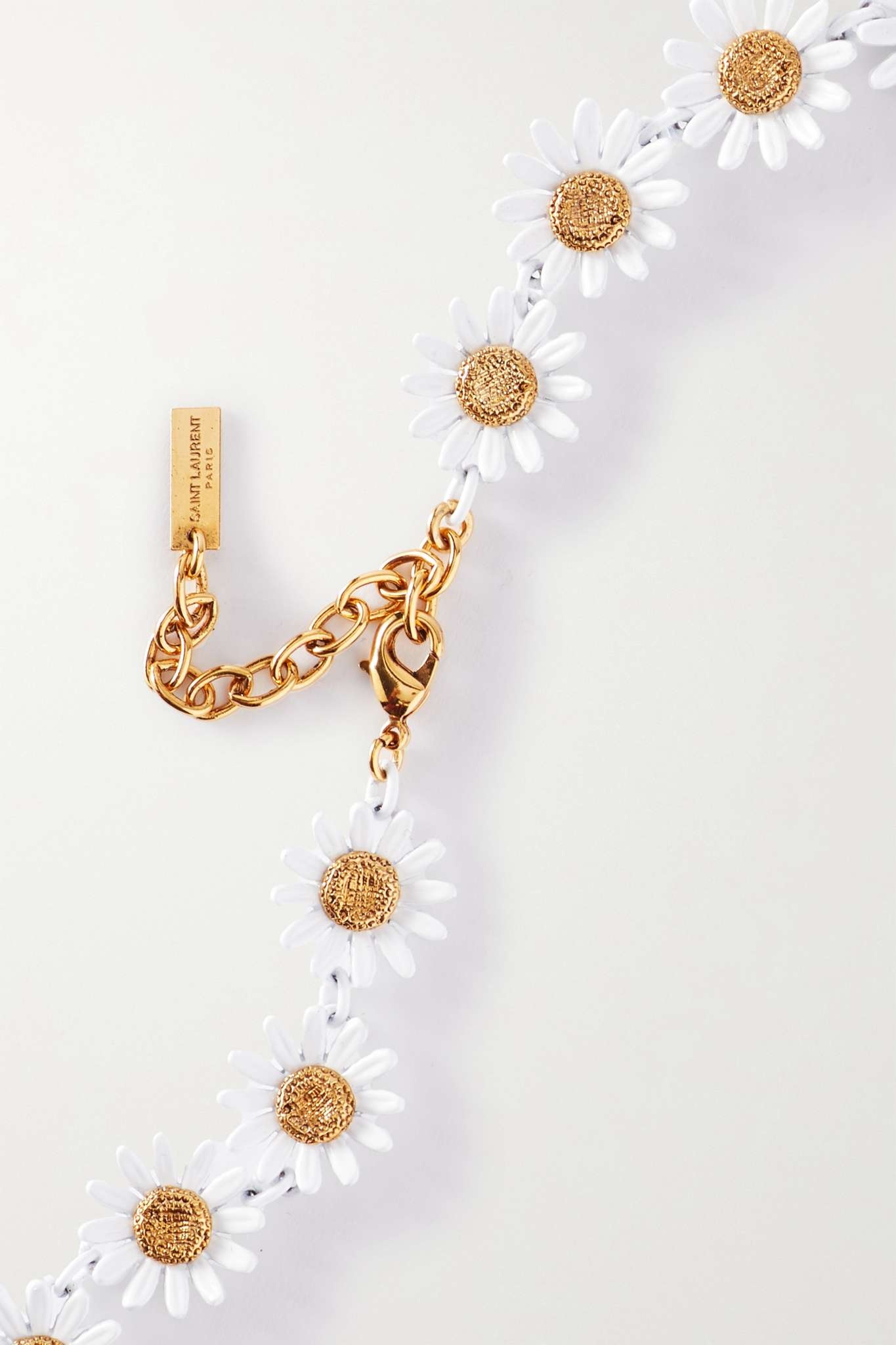 Daisy gold-tone and enamel necklace - 3