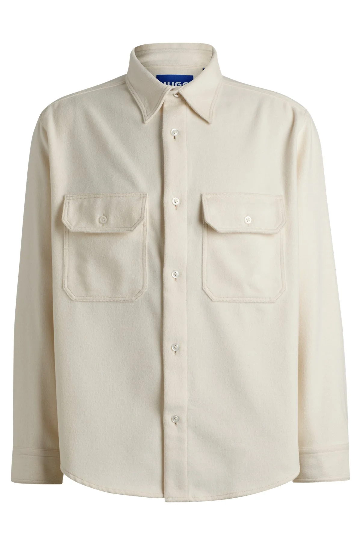 OVERSIZE-FIT SHIRT IN BRUSHED FLANNEL - 1