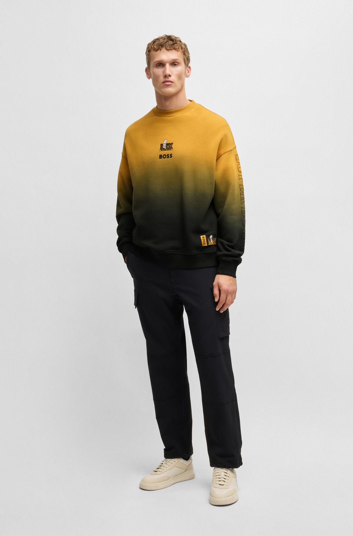 BOSS X NFL COTTON SWEATSHIRT WITH GOLD-TONE EMBROIDERY - 4