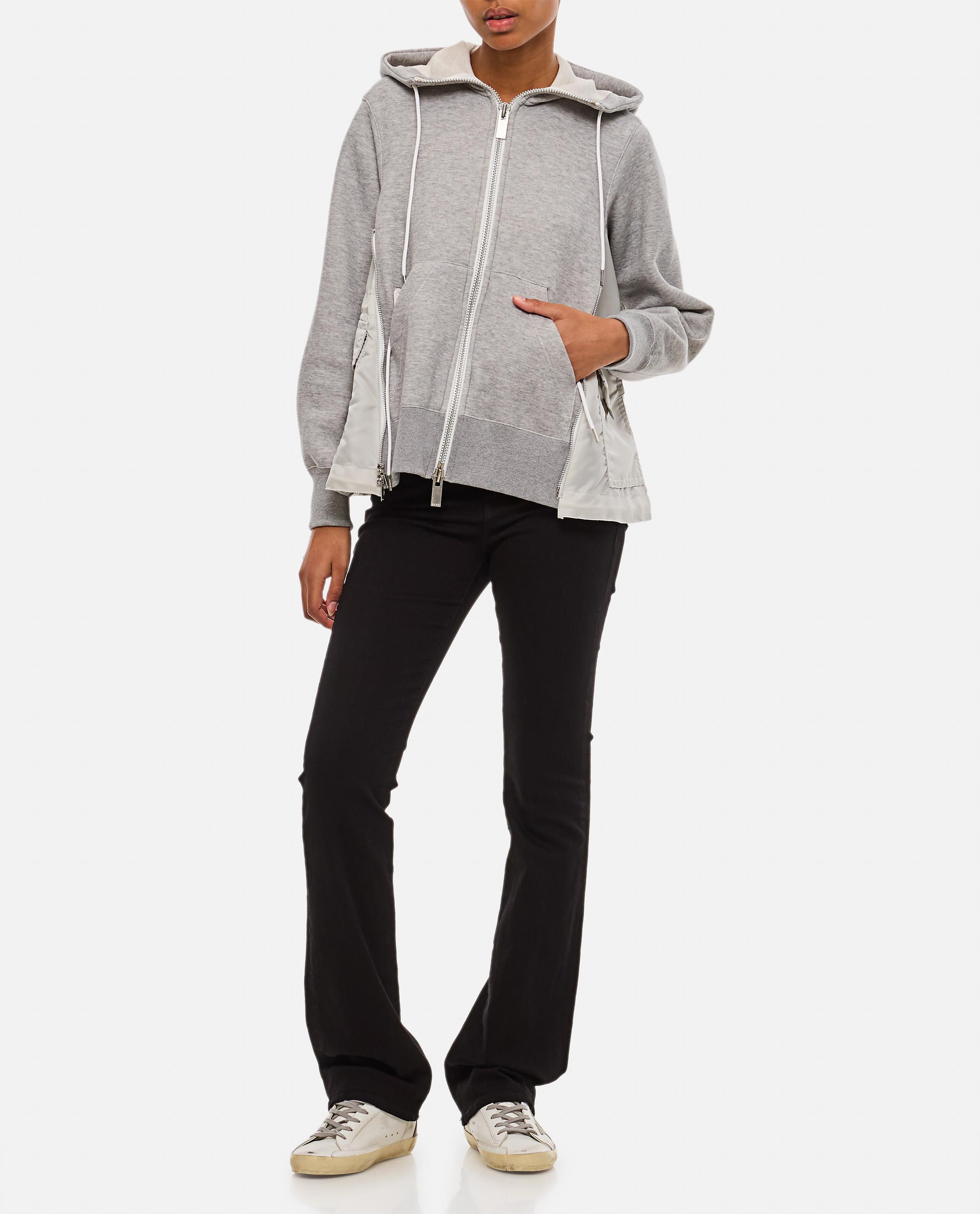 SPONGE SWEAT X NYLON TWILL HOODIE - 2
