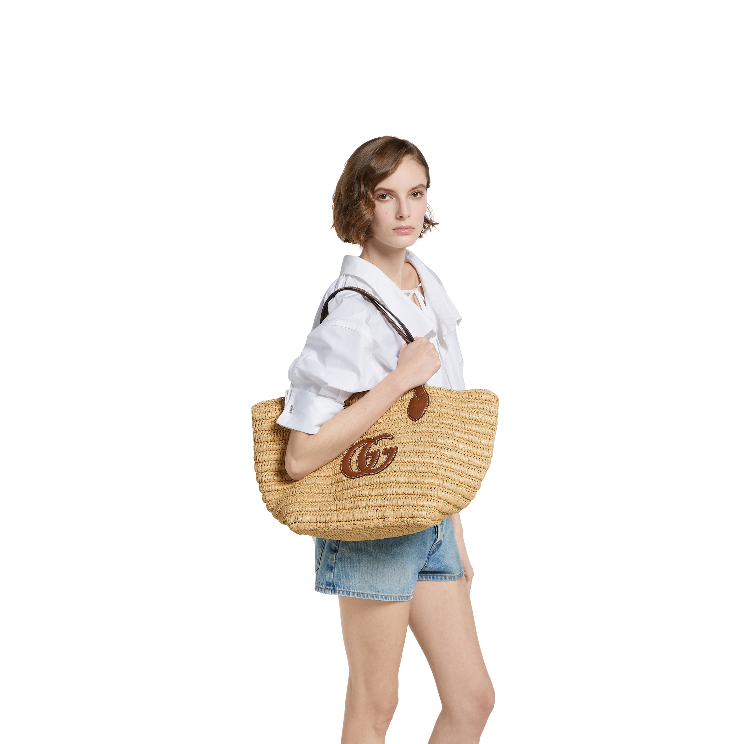 Woven medium tote bag - 3
