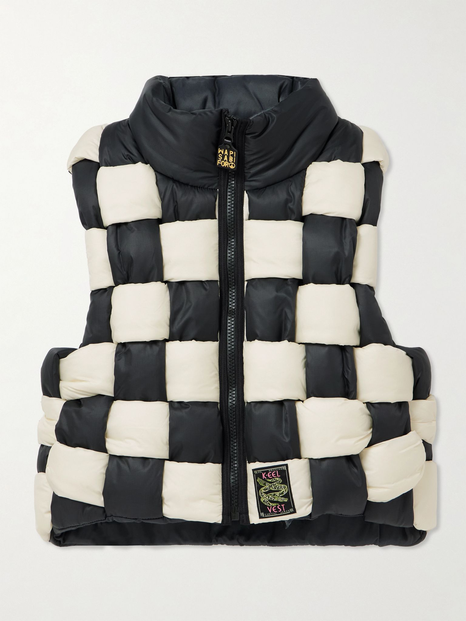 Cropped Reversible Quilted Padded Shell Gilet White - 1