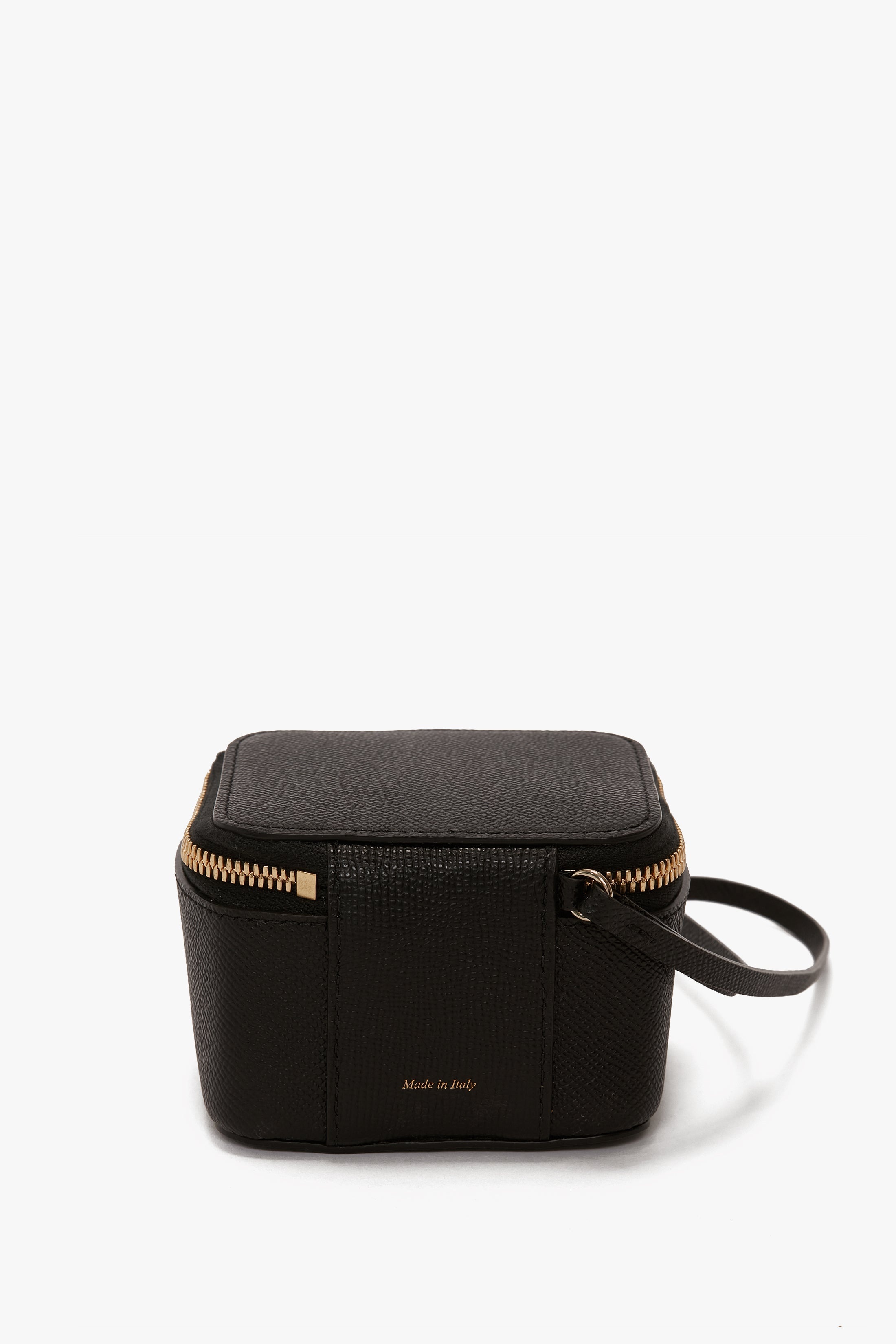 Micro Vanity Wristlet In Black Leather - 3