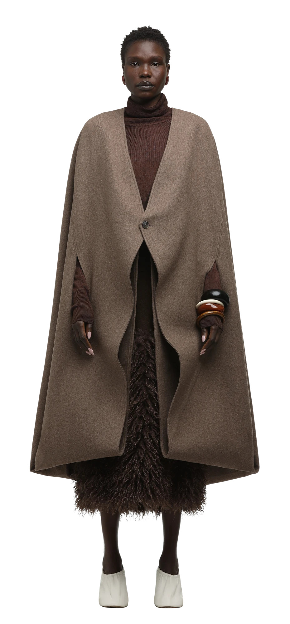 WOOL CAPE OCHRE - 3