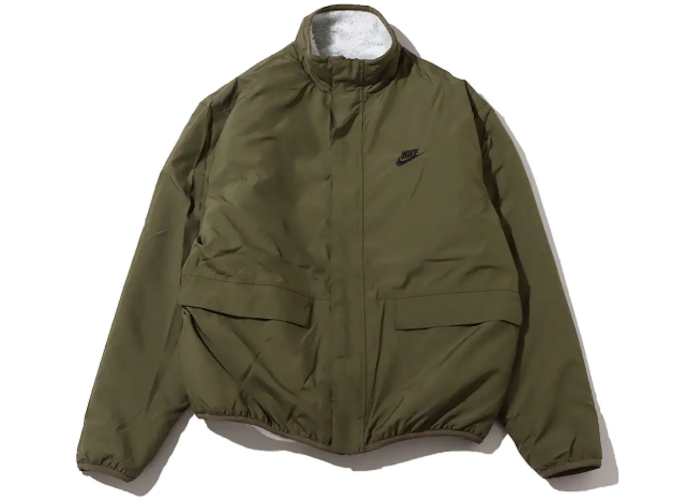 Nike Sportswear Club Fleece Plus Reversible Winterized Top Jacket Medium Olive/Black - 3