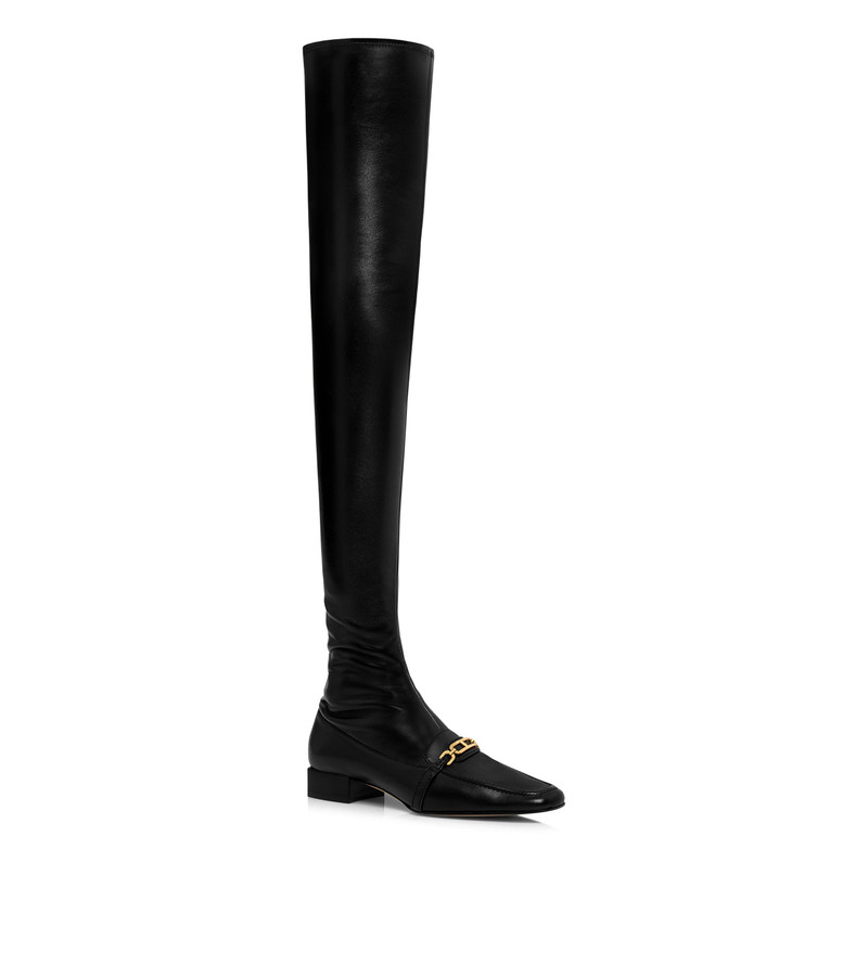 TOM FORD STRETCH NAPPA AND CALF LEATHER WHITNEY OVER THE KNEE BOOT outlook
