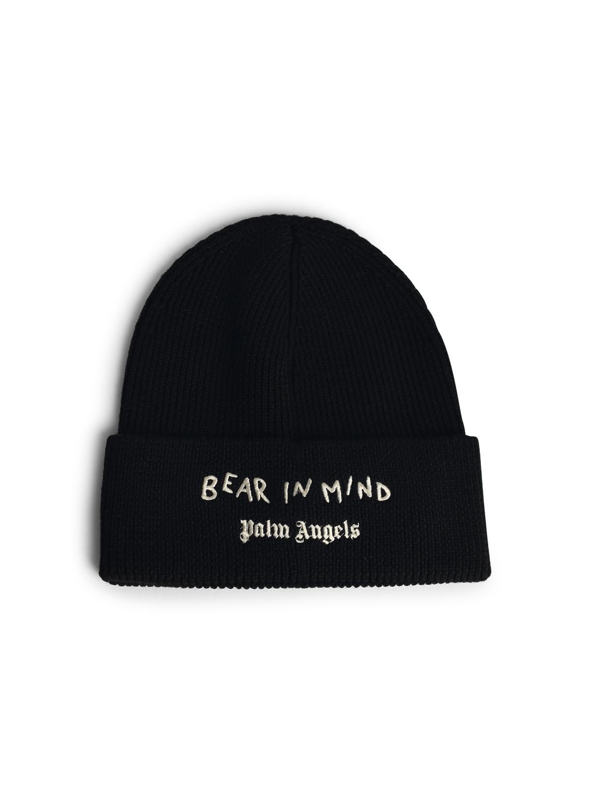 Palm Angels 'Bear In Mind' Black Wool Beanie Man - 2