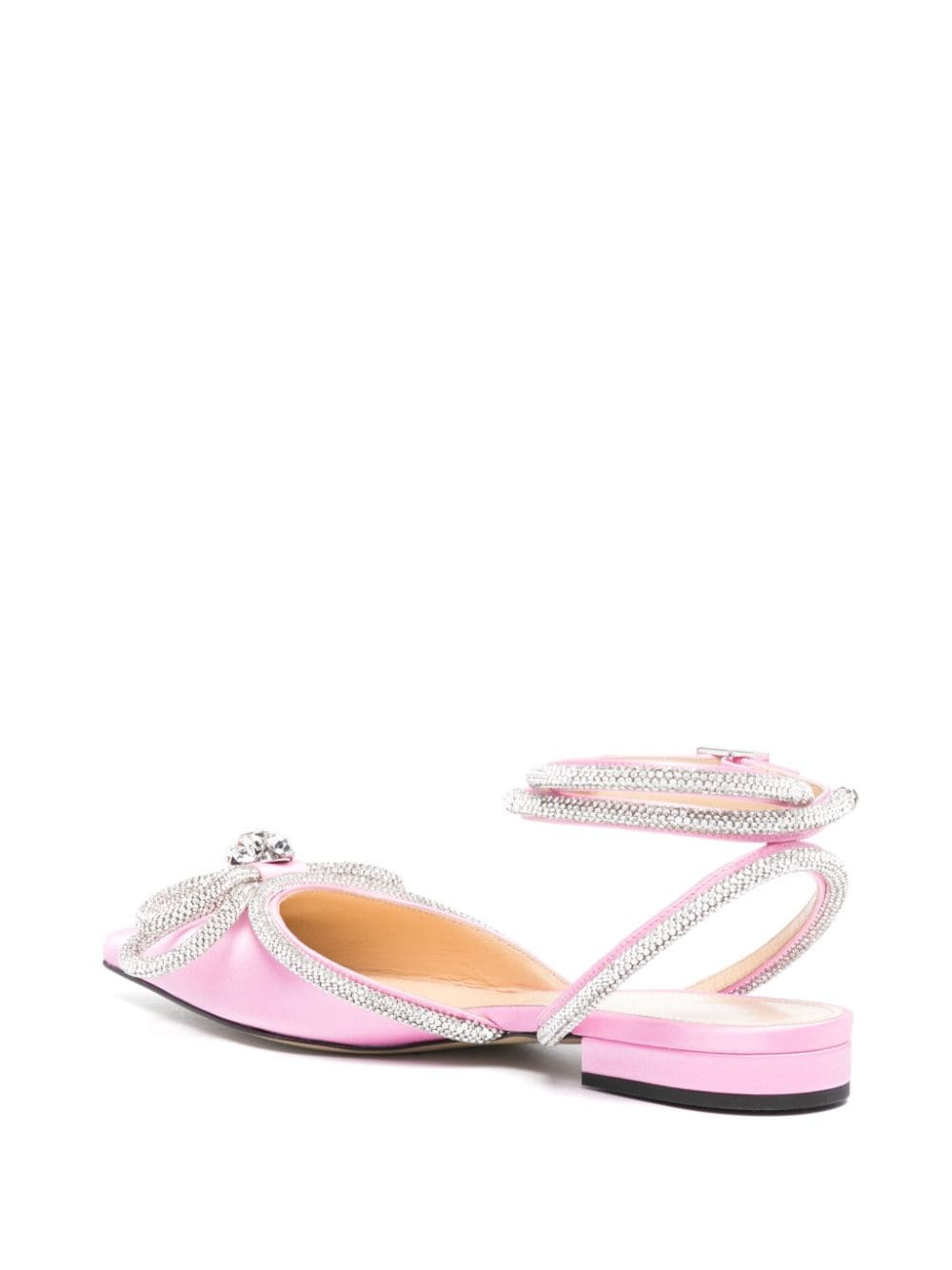 Mach & Mach Women Double Bow Satin Slingback Ballet Flats - 4