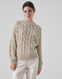 Brunello Cucinelli Dazzling silk and linen cable knit