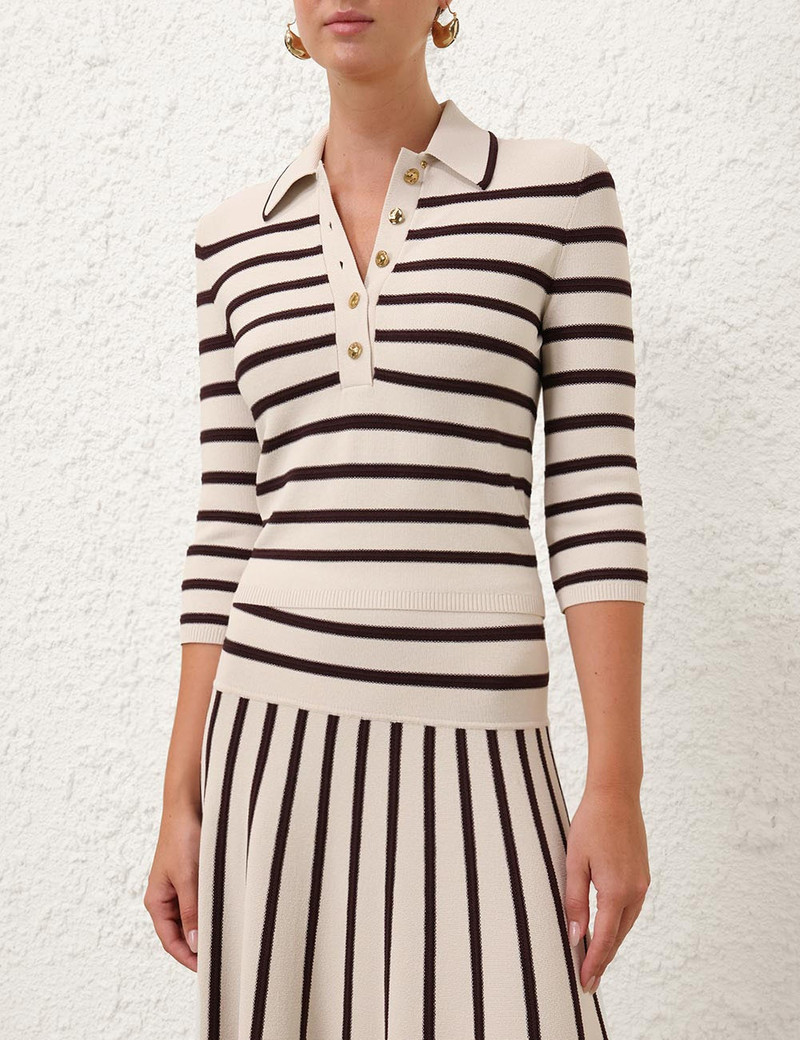 Zimmermann ILLUMINATE STRIPE POLO outlook