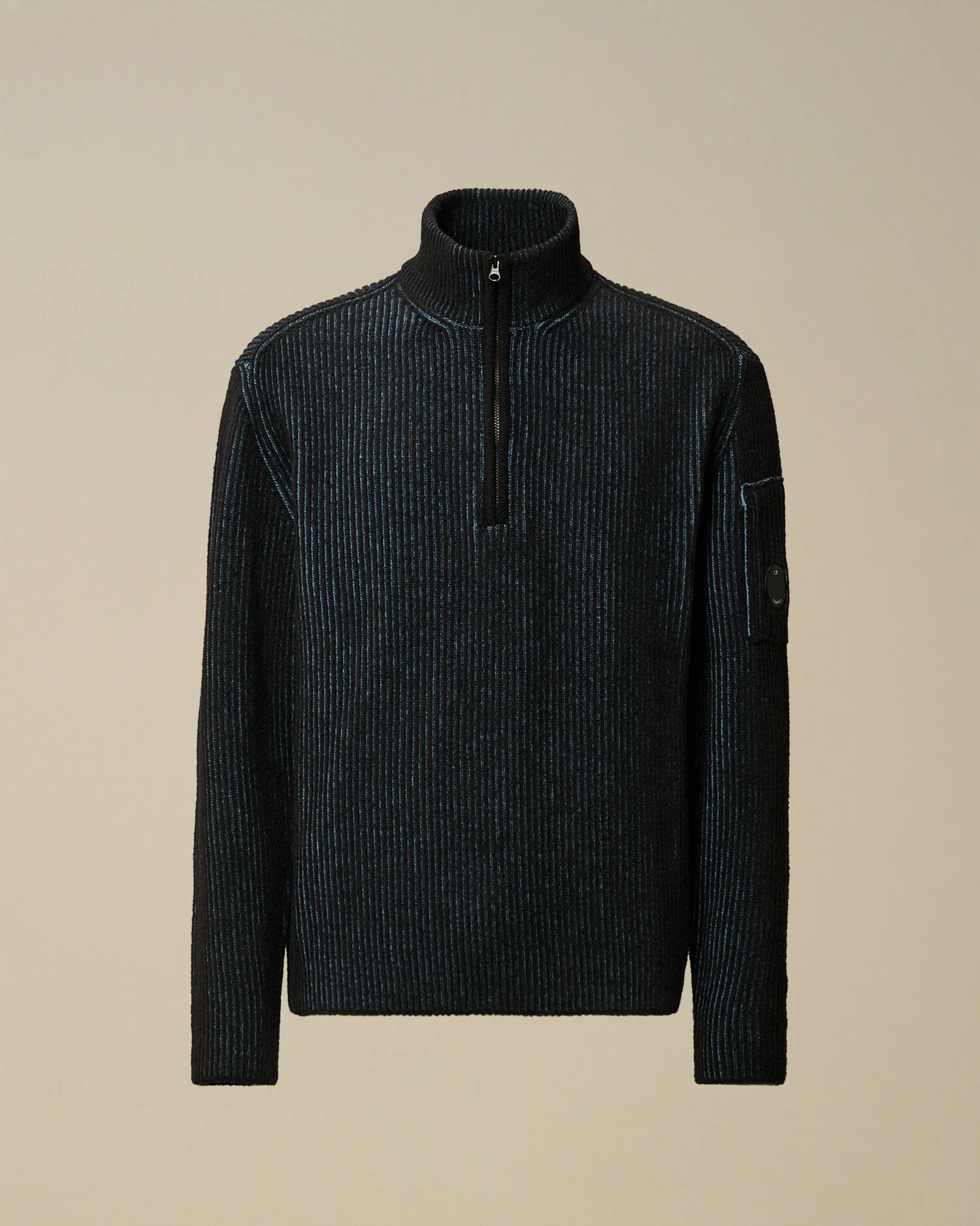 Fleece Knit Half Zip Sweater - 1