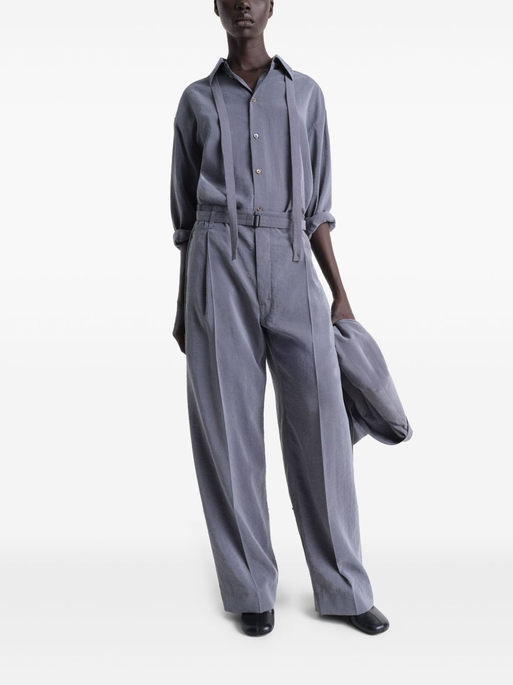 silk belted pants - 2
