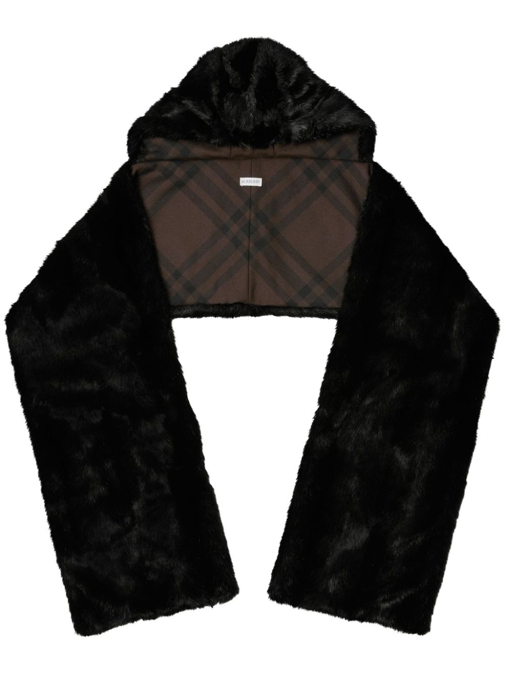 hooded faux-fur scarf - 1