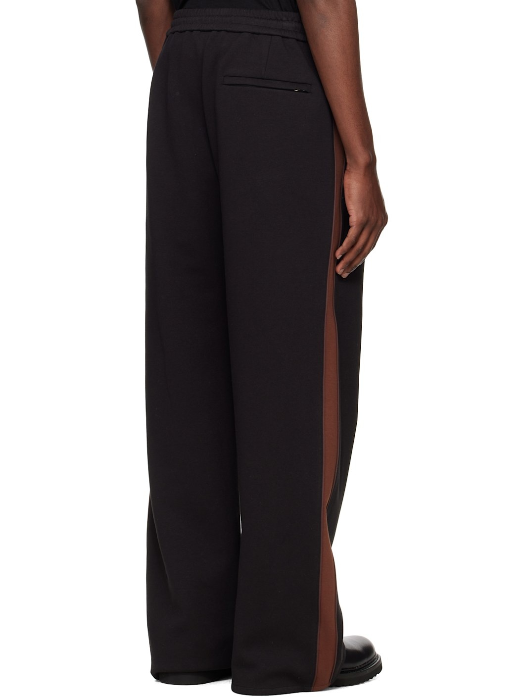 Black Piping Detail Track Pants - 3