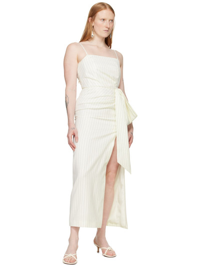 MSGM Off-White Pinstripe Maxi Dress outlook