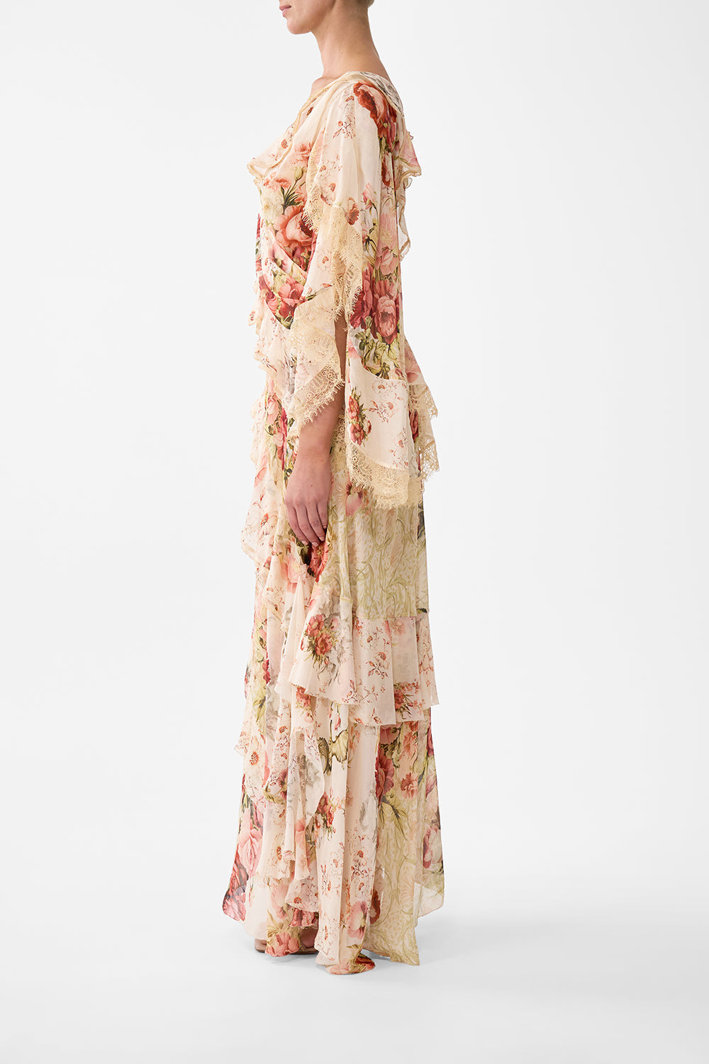 ASYMMETRIC SPLICED RUFFLE DRESS - 4