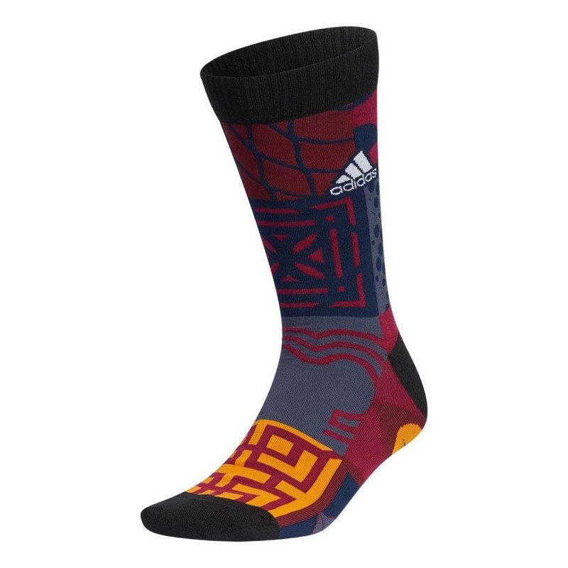Men's adidas New Year's Edition Printing Sports Mid-Top Socks Combined Pack Black HI3025 1