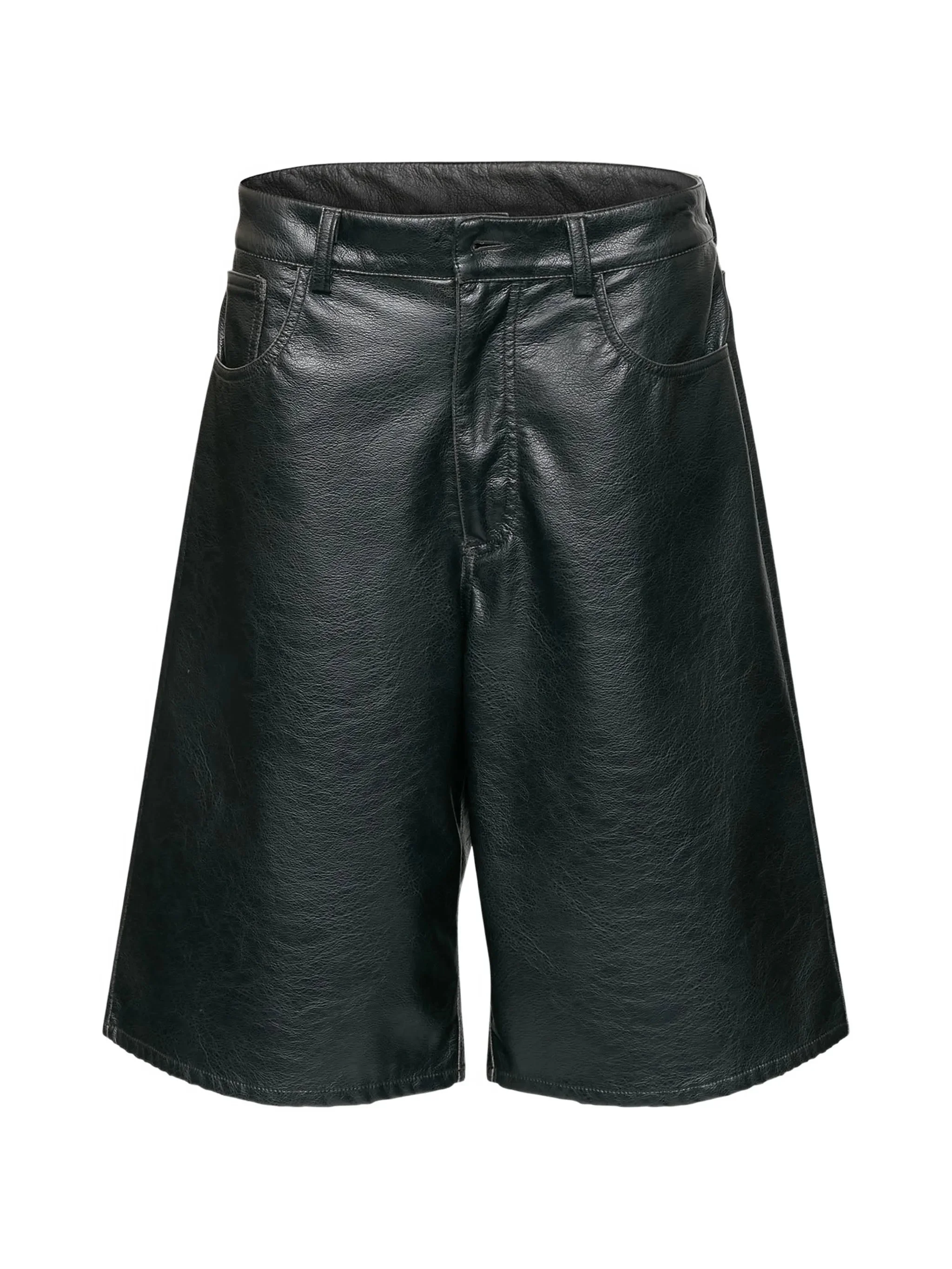 Mm6 Maison Margiela Faux-leather Knee-length Shorts - 1