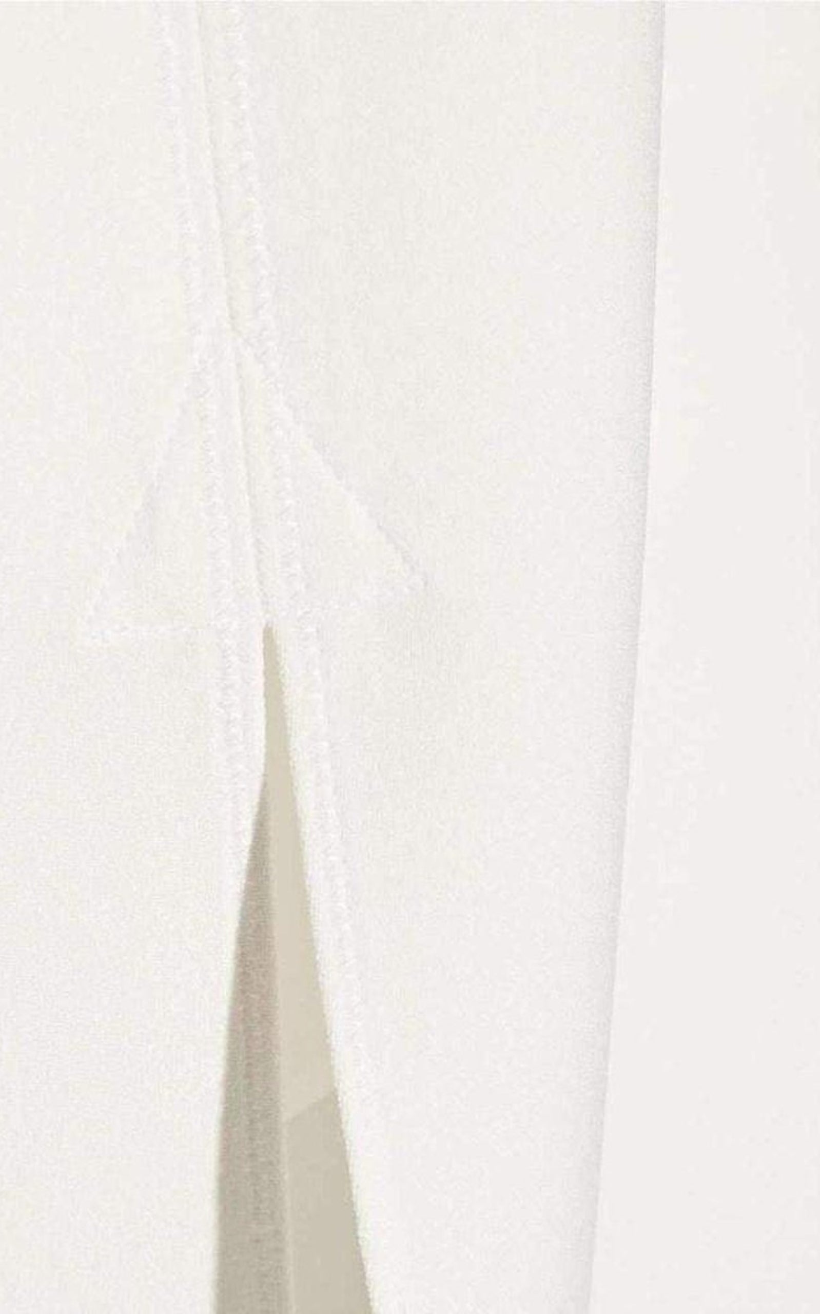 White Crepe Slit Knee Length Skirt - 4