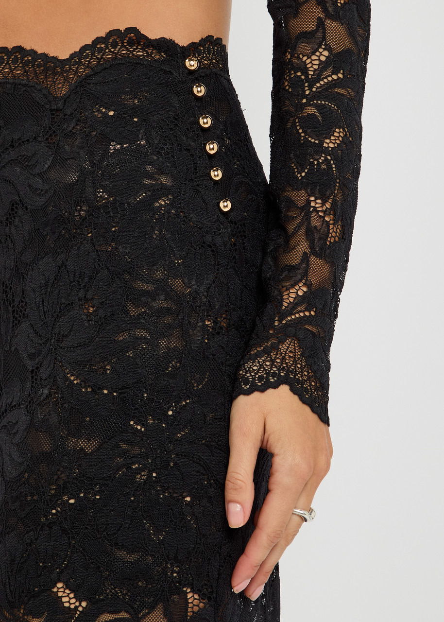 Rabanne Floral Stretch-guipure Lace Midi Skirt - 5