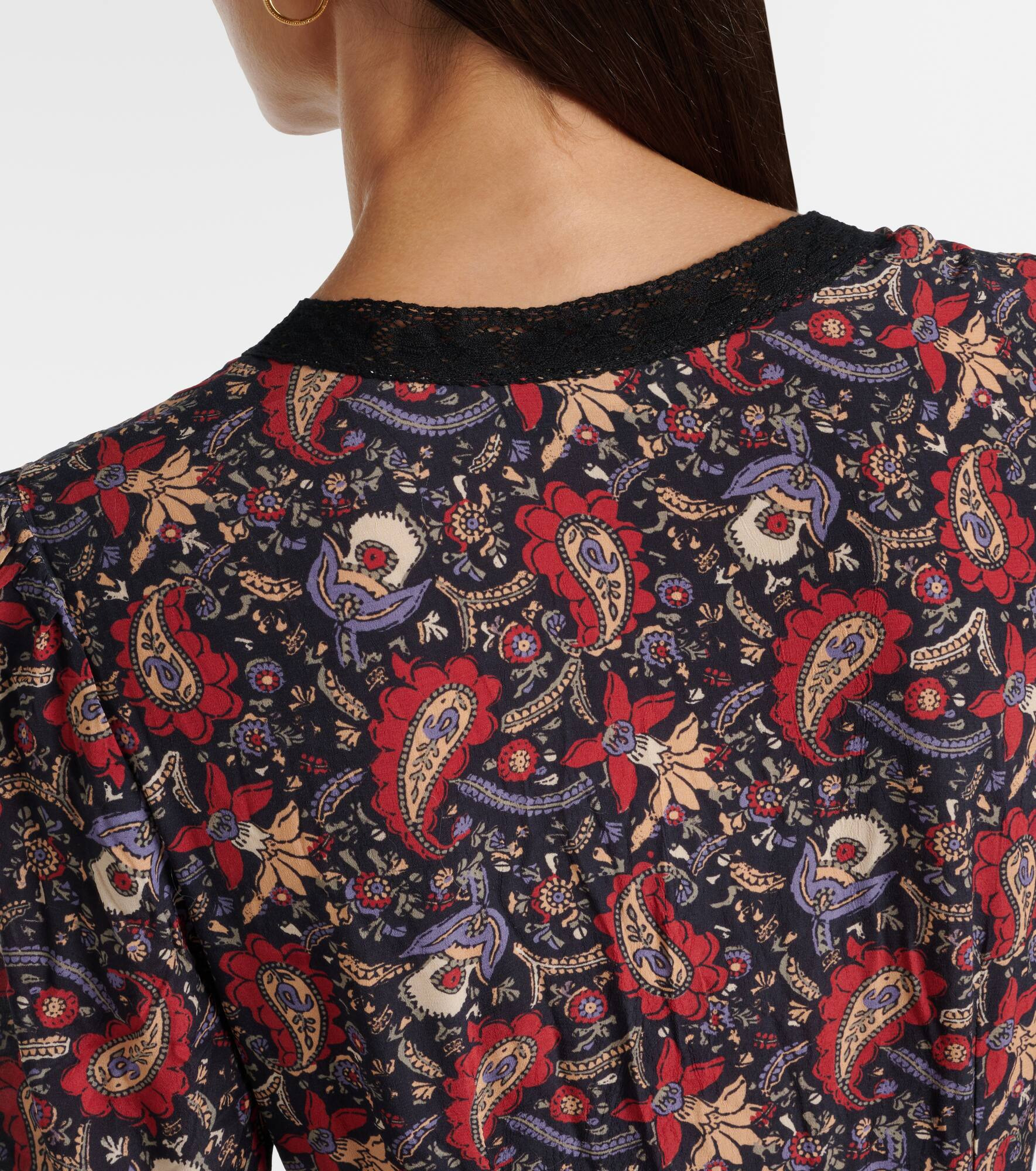 Amina floral crêpe de chine midi dress - 6
