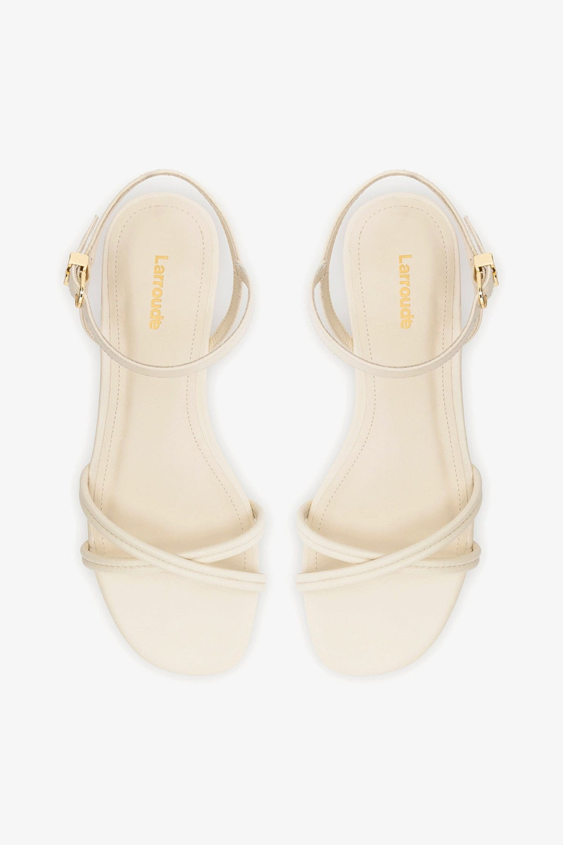Annie Ankle Strap Sandal In Ivory Leather 6