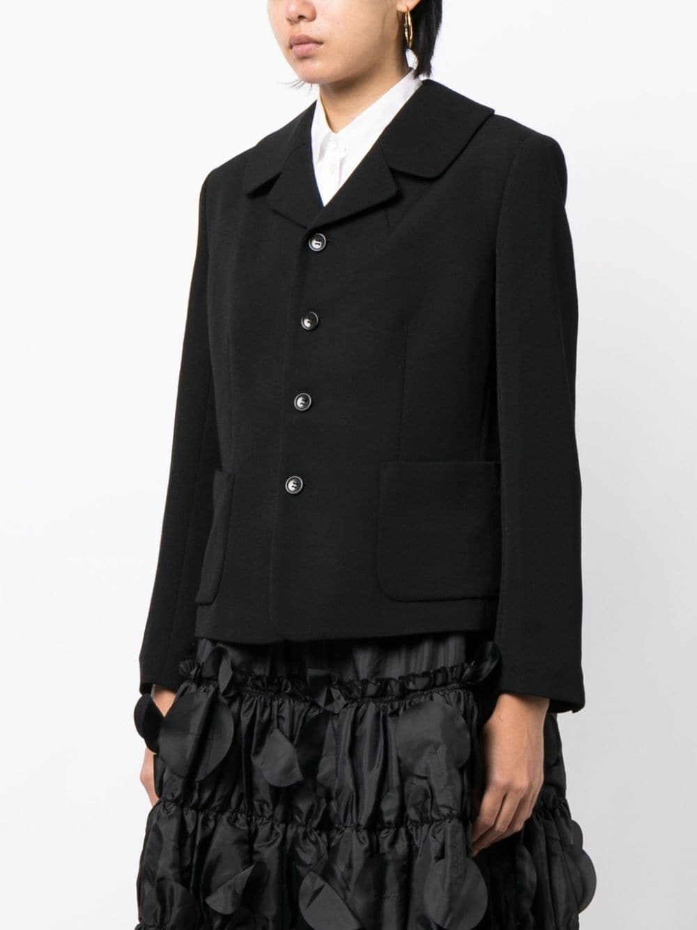 notched-lapels wool blazer - 3