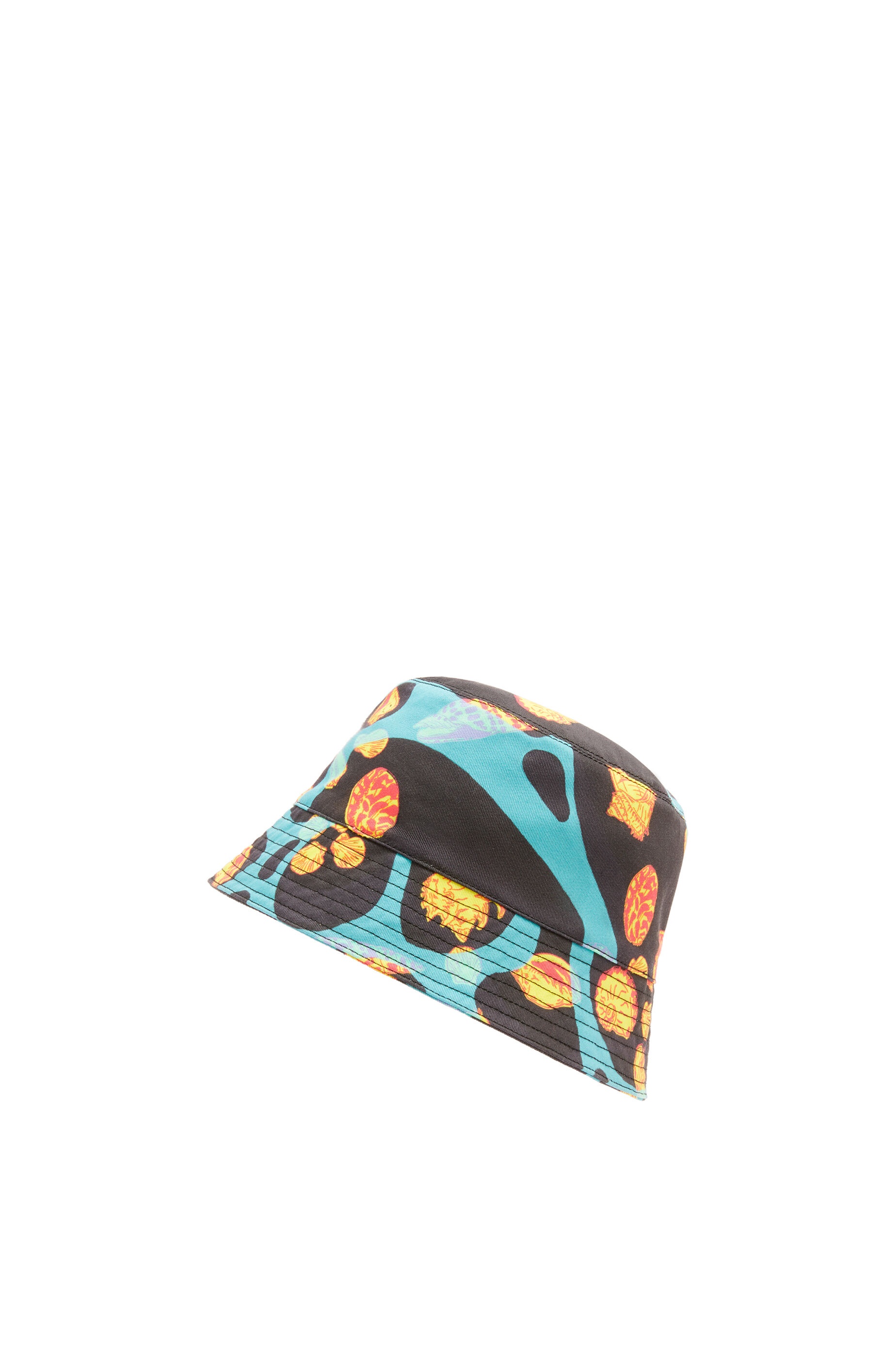 Shell bucket hat in canvas and calfskin - 3