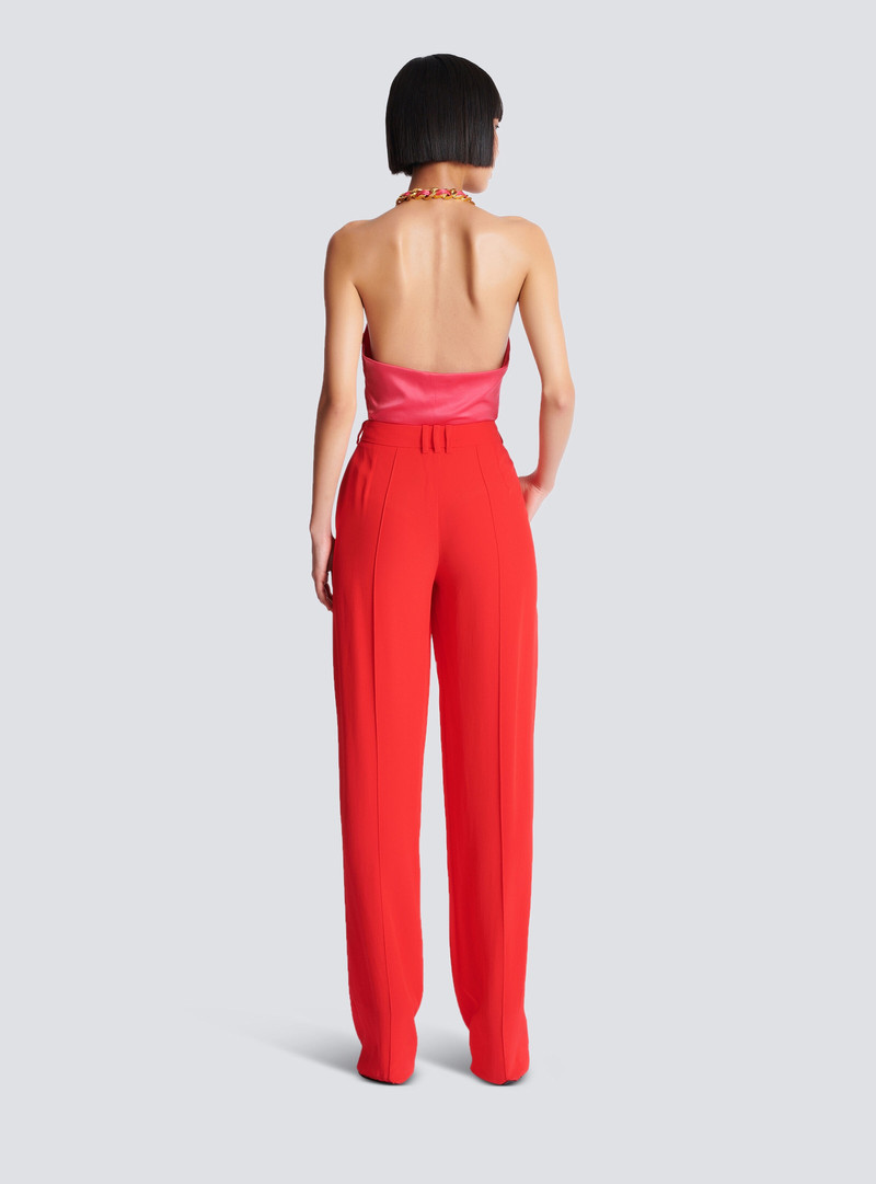 Crepe 똑바른 다리 tailored 바지 4