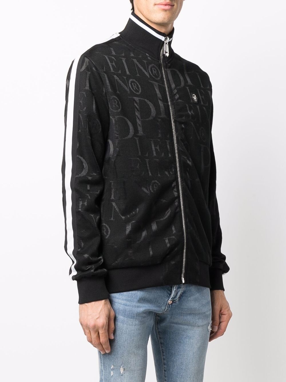 logo-print zip-up track jacket - 4