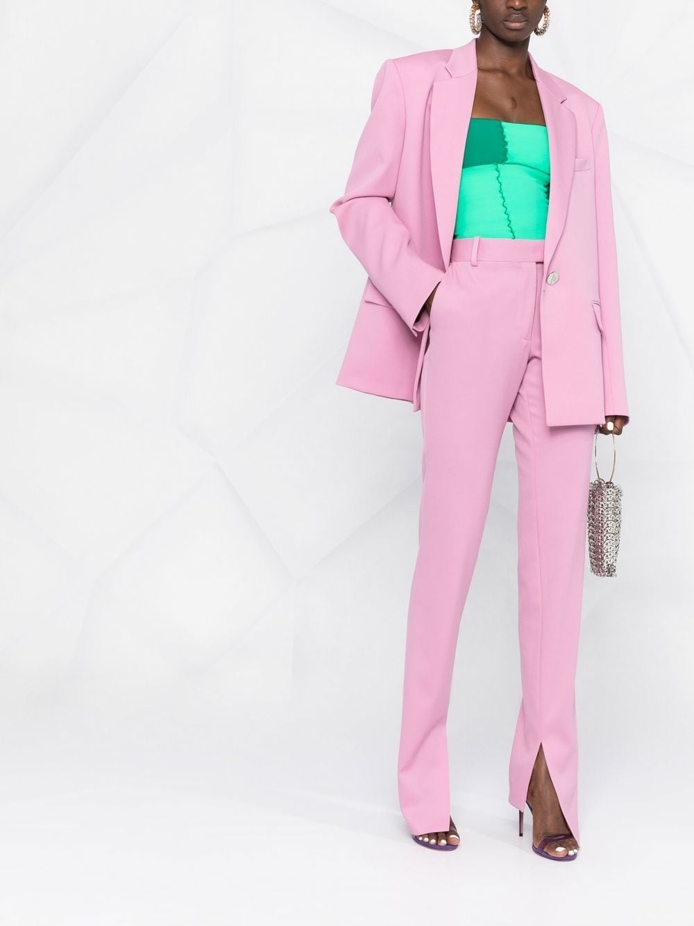 slit-detail tailored trousers - 2