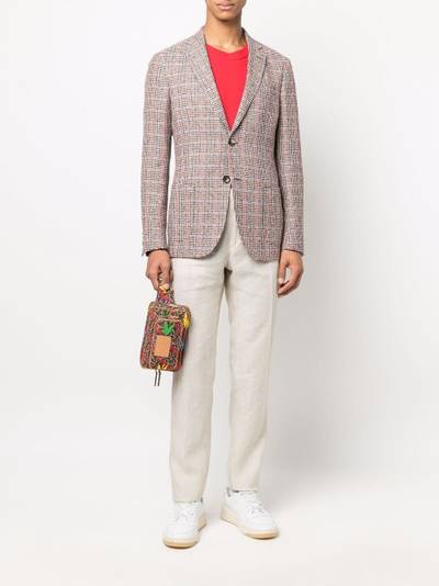 Etro houndstooth single-breasted blazer outlook