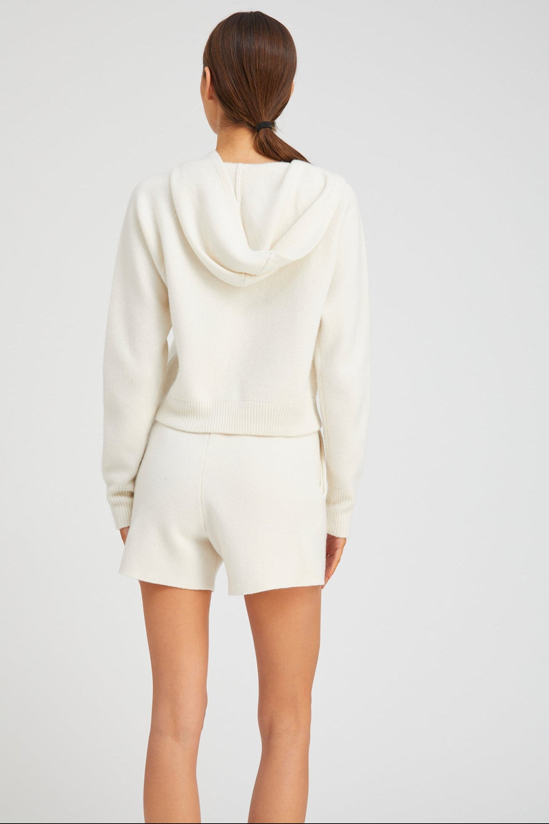CHALK CASHMERE SHRUNKEN ZIP UP HOODIE 3