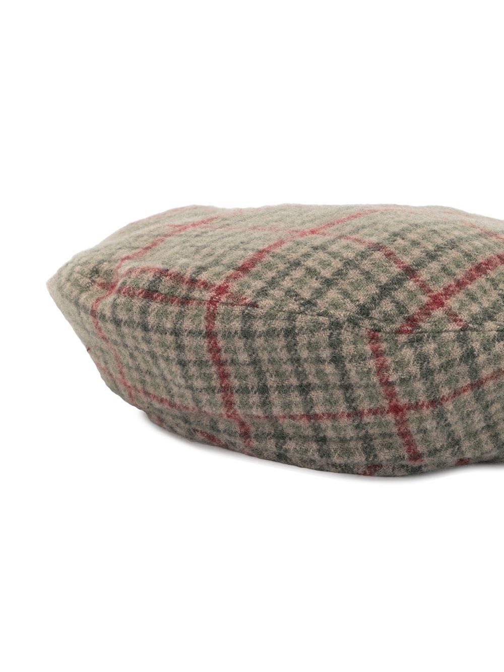 tartan check wool beret - 2