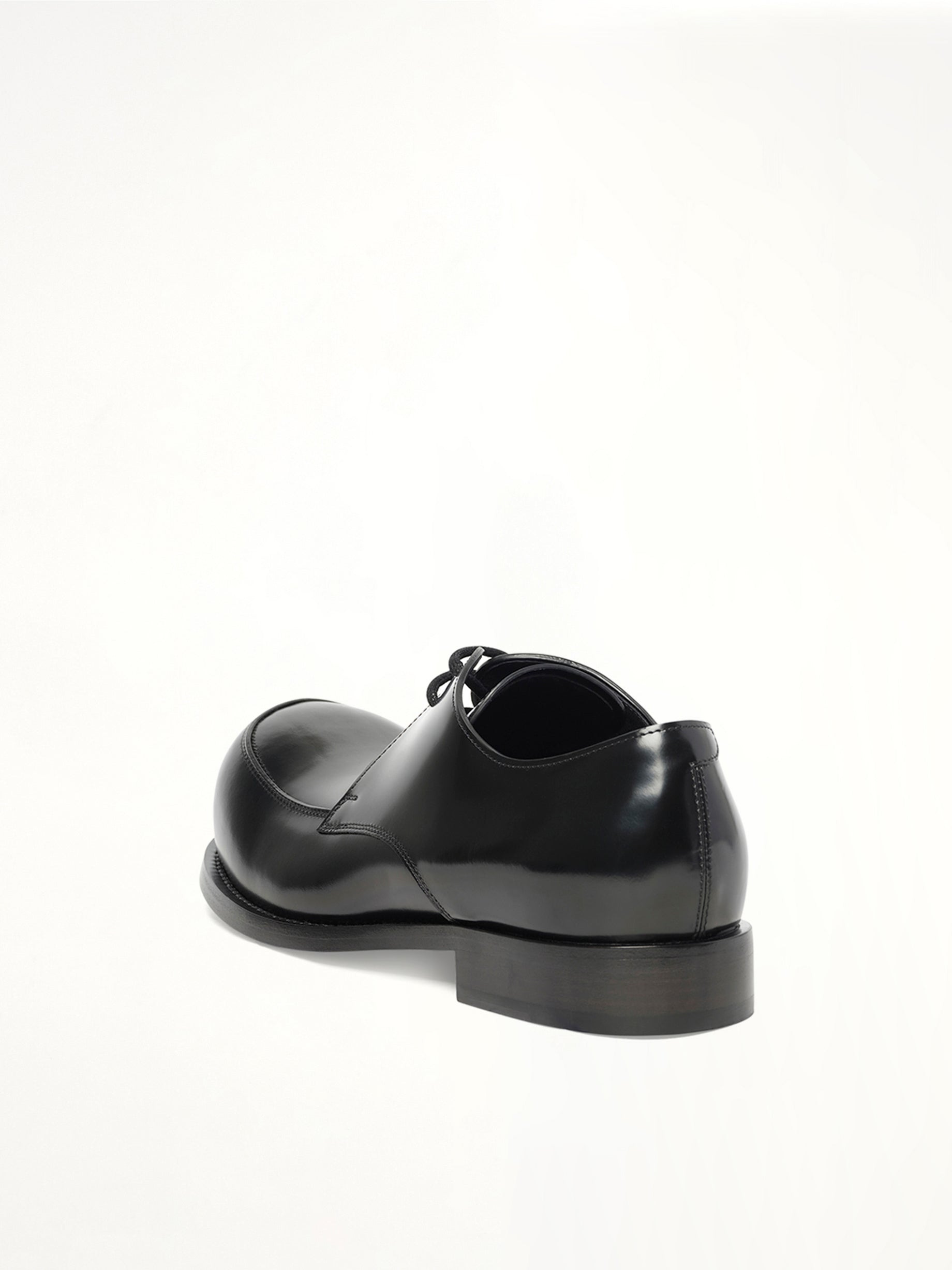 Round Toe Derby in Black - 3