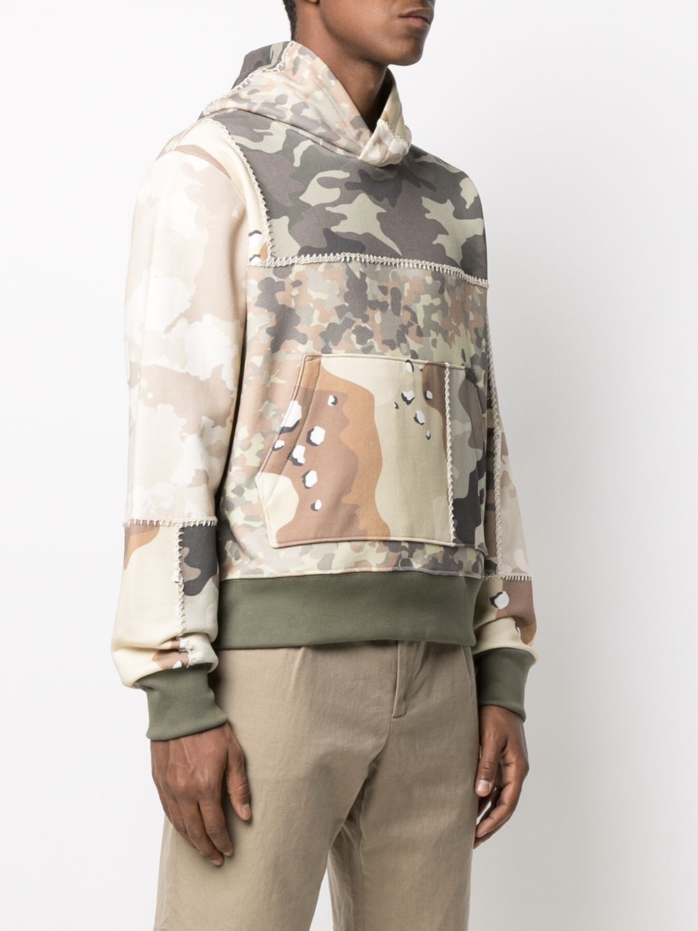 patchwork-design camouflage hoodie - 3