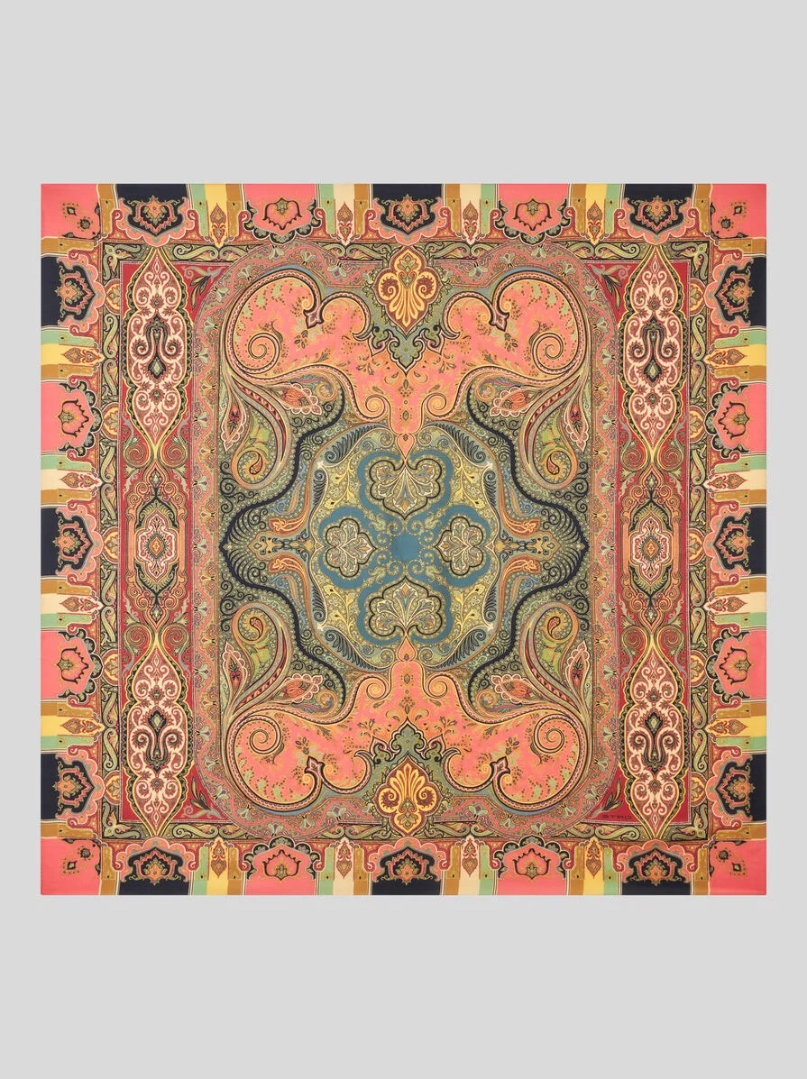 WOOL AND SILK SHAWL WITH PRINT - 1