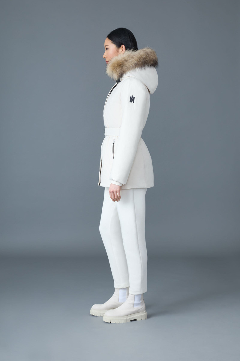 JENI-F 2-in-1 down parka with removable bib and natural fur 4