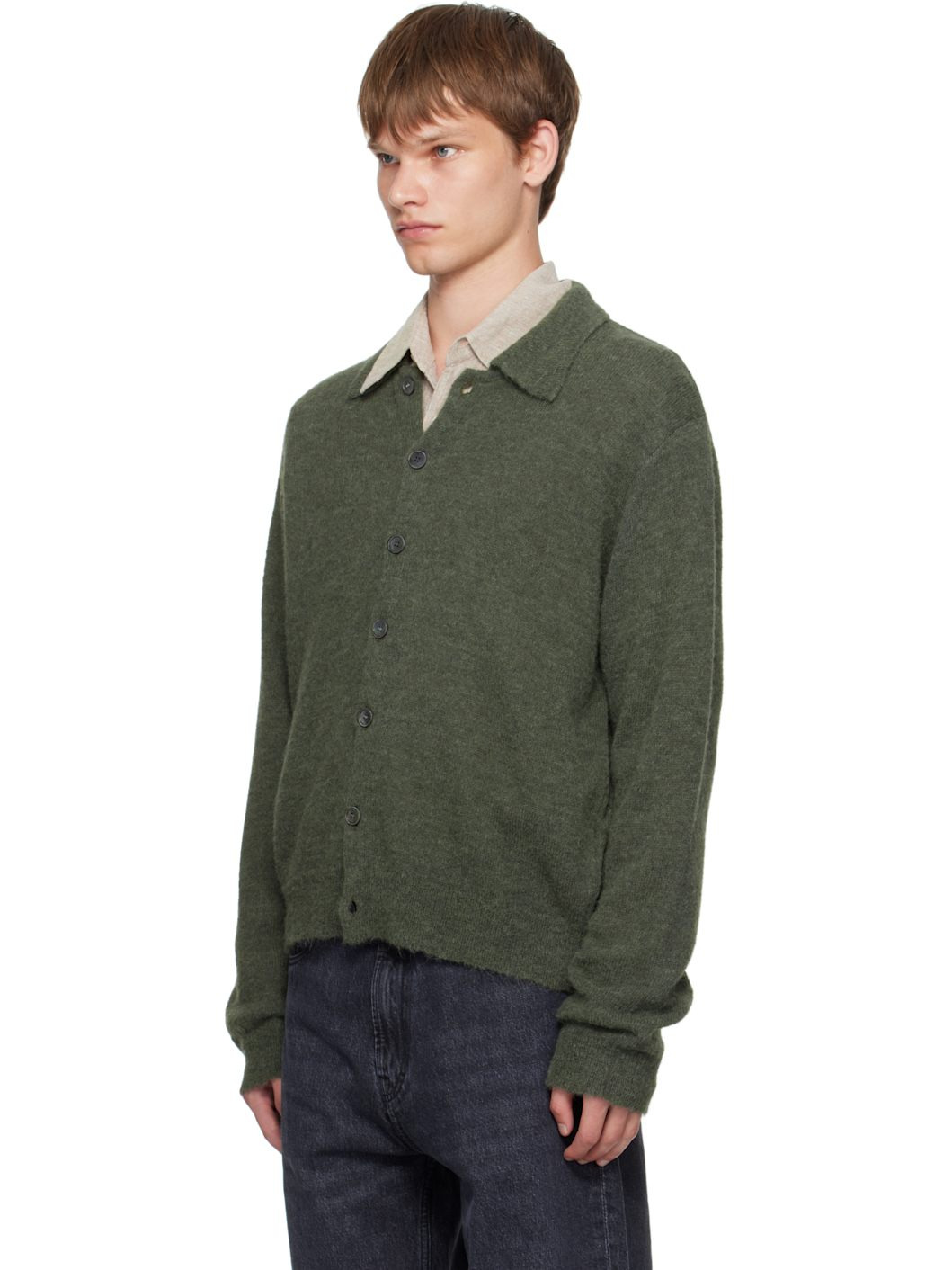Green Evening Polo Cardigan - 4