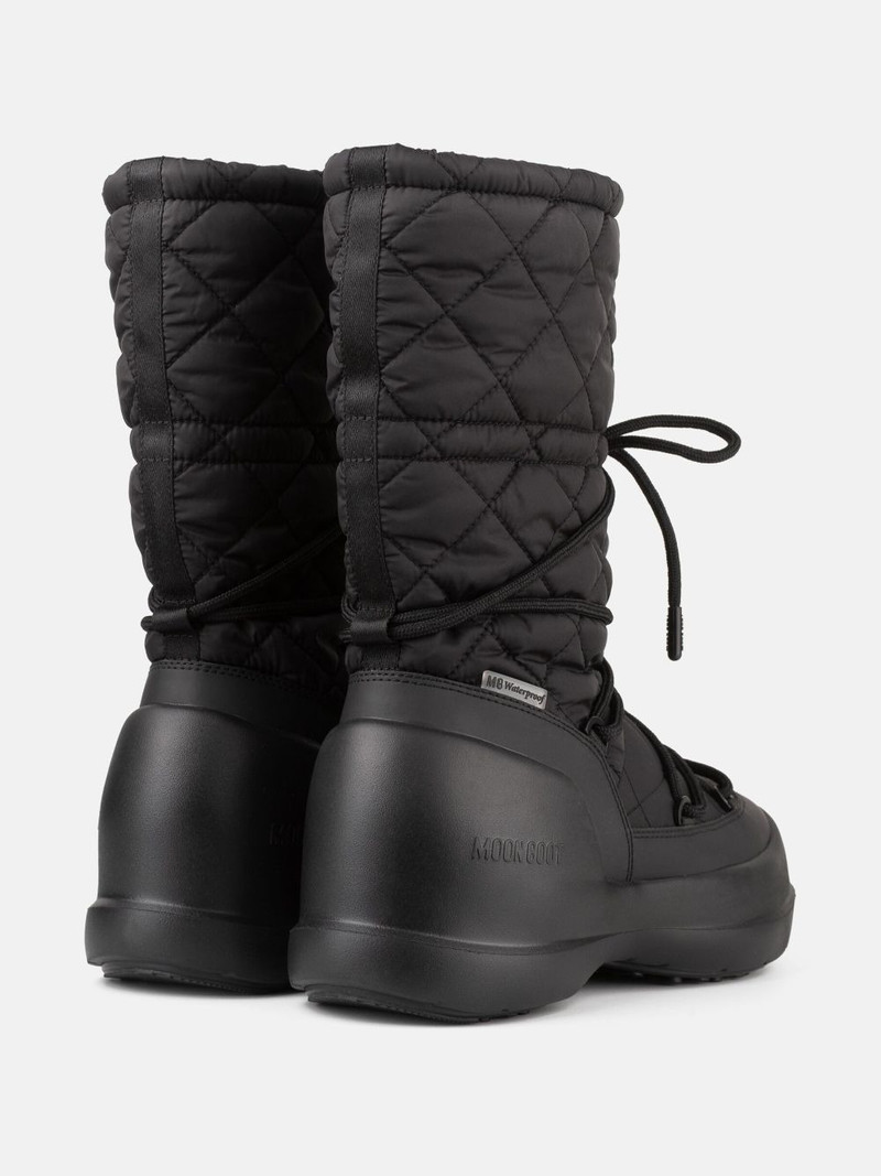 MOON BOOT quilted lace-up rain boots outlook