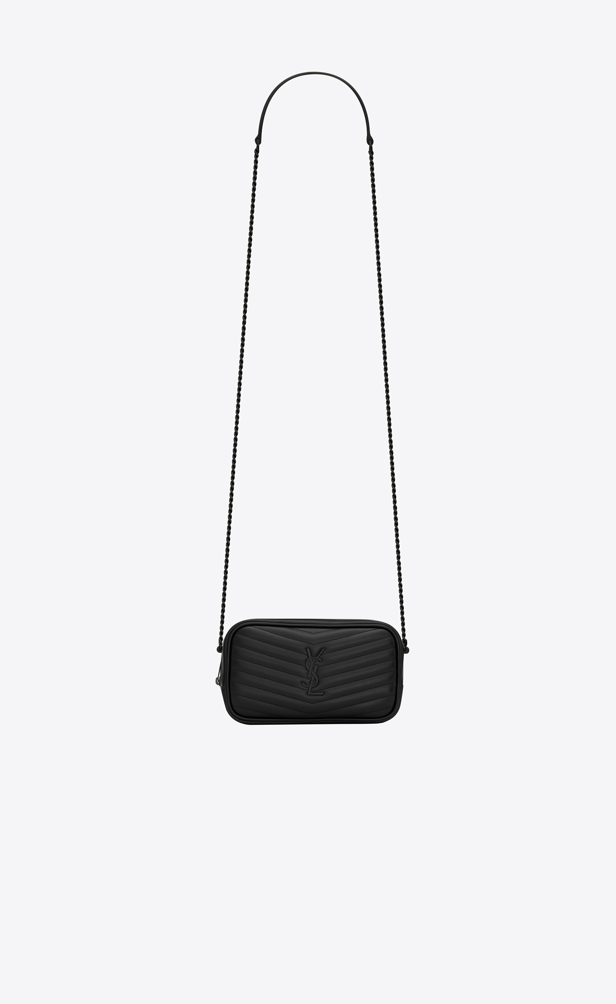 Lou Quilted Leather Camera Bag in White - Saint Laurent