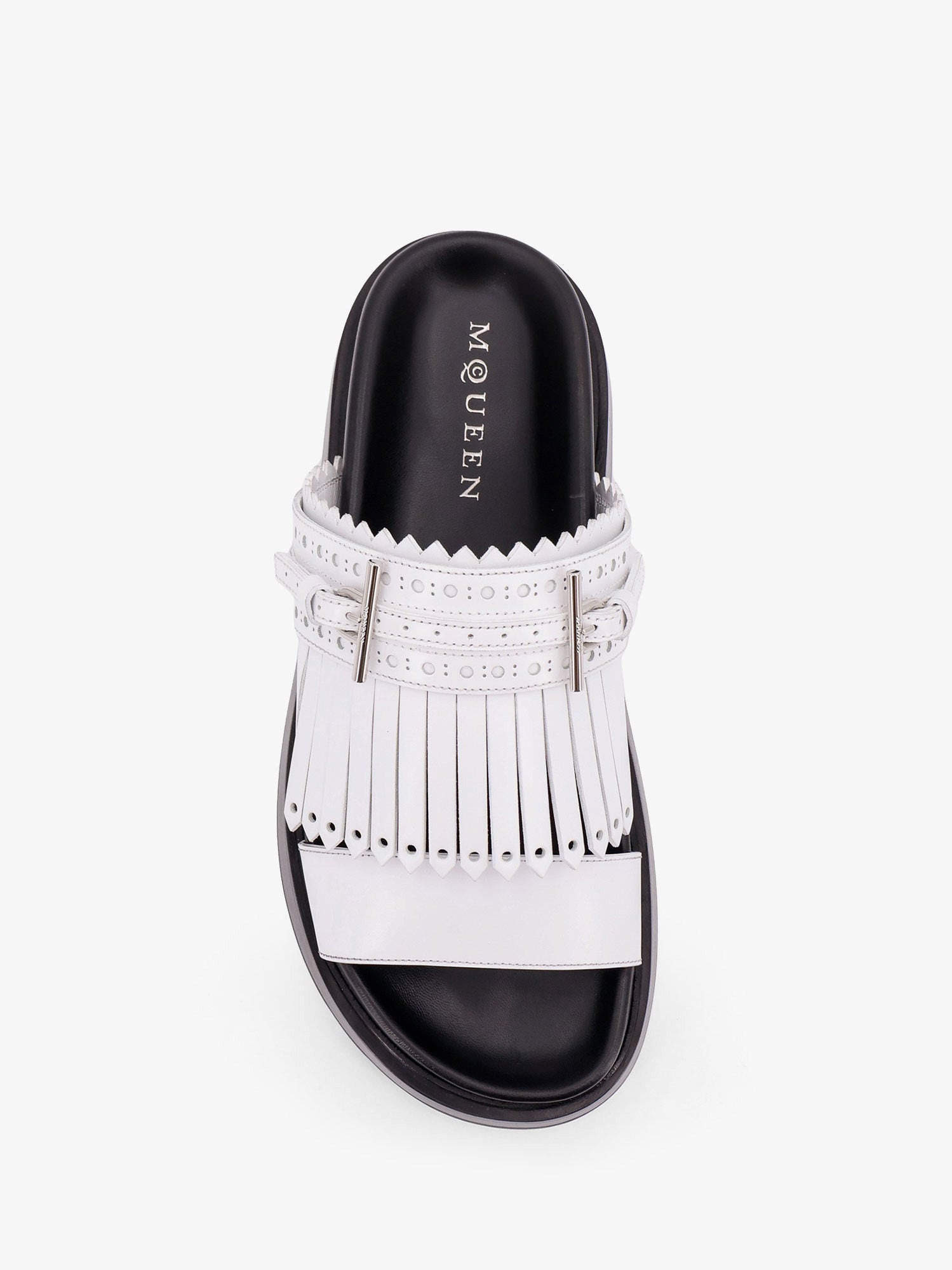 Leather Sandals With Leather Fringe - 5