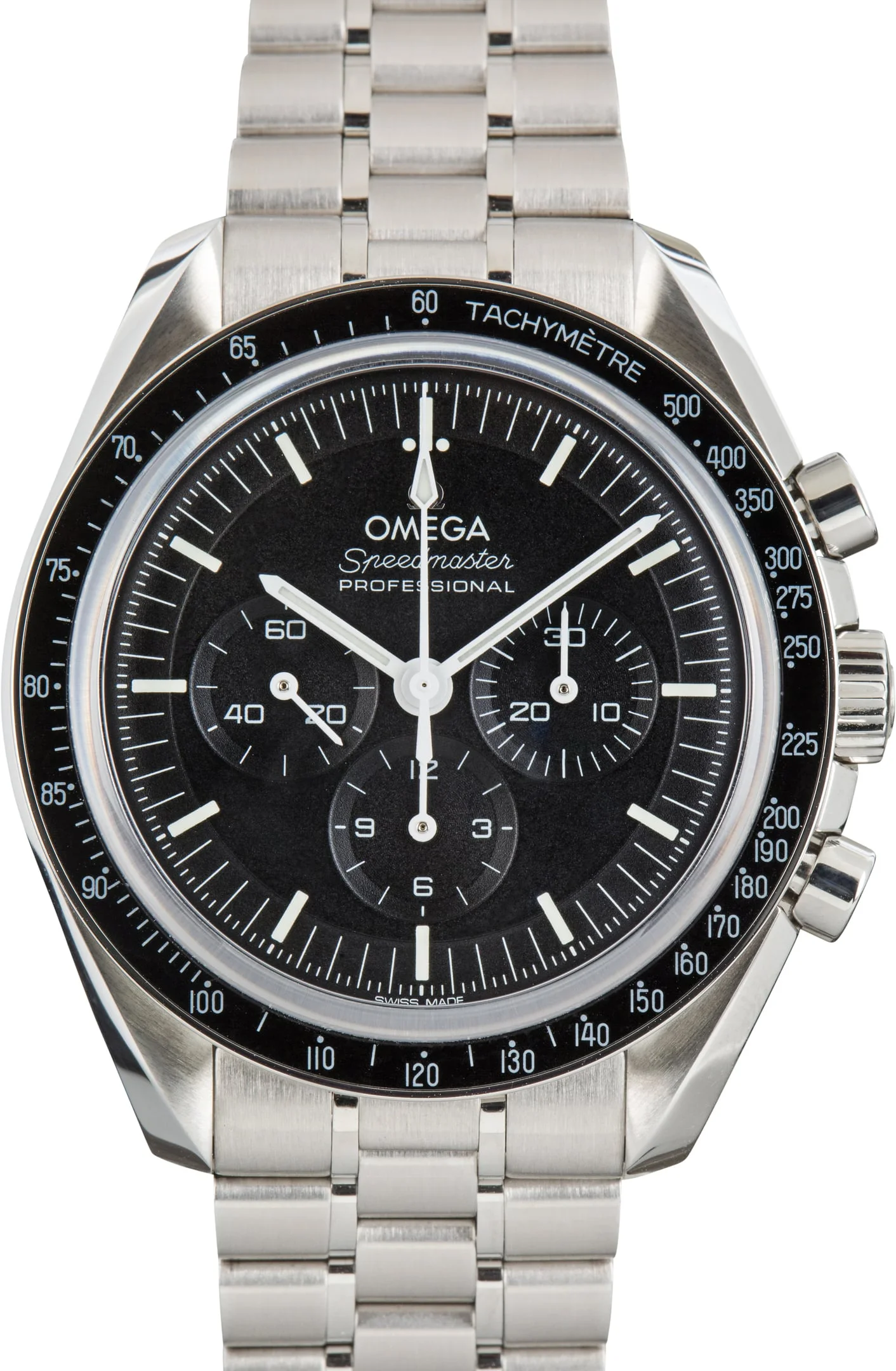 Pre-Owned Steel Speedmaster Moonwatch Professional Black Dial - 1