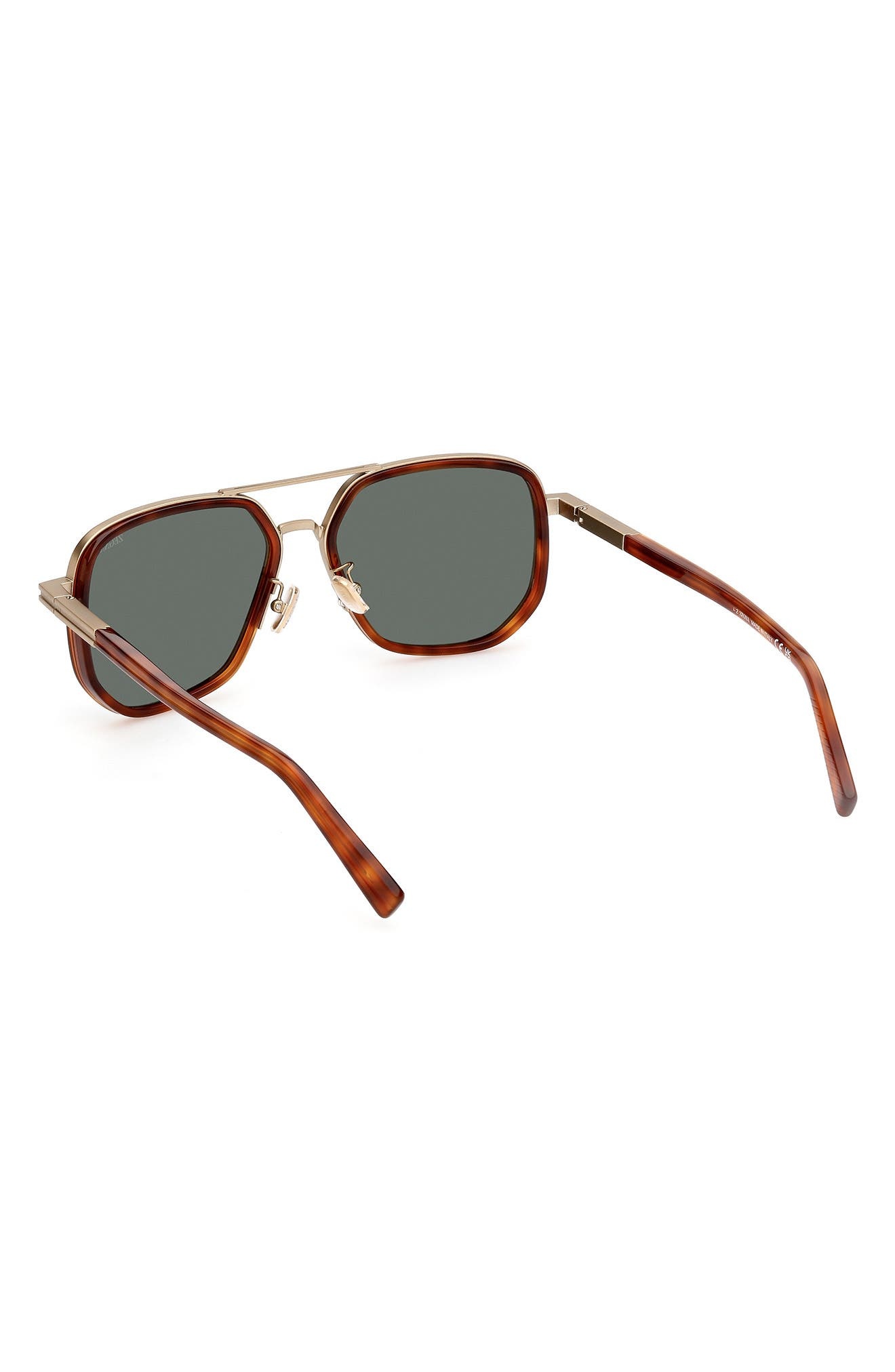 ZEGNA 56mm Navigator Polarized Sunglasses in Shiny Classic Havana at Nordstrom - 6