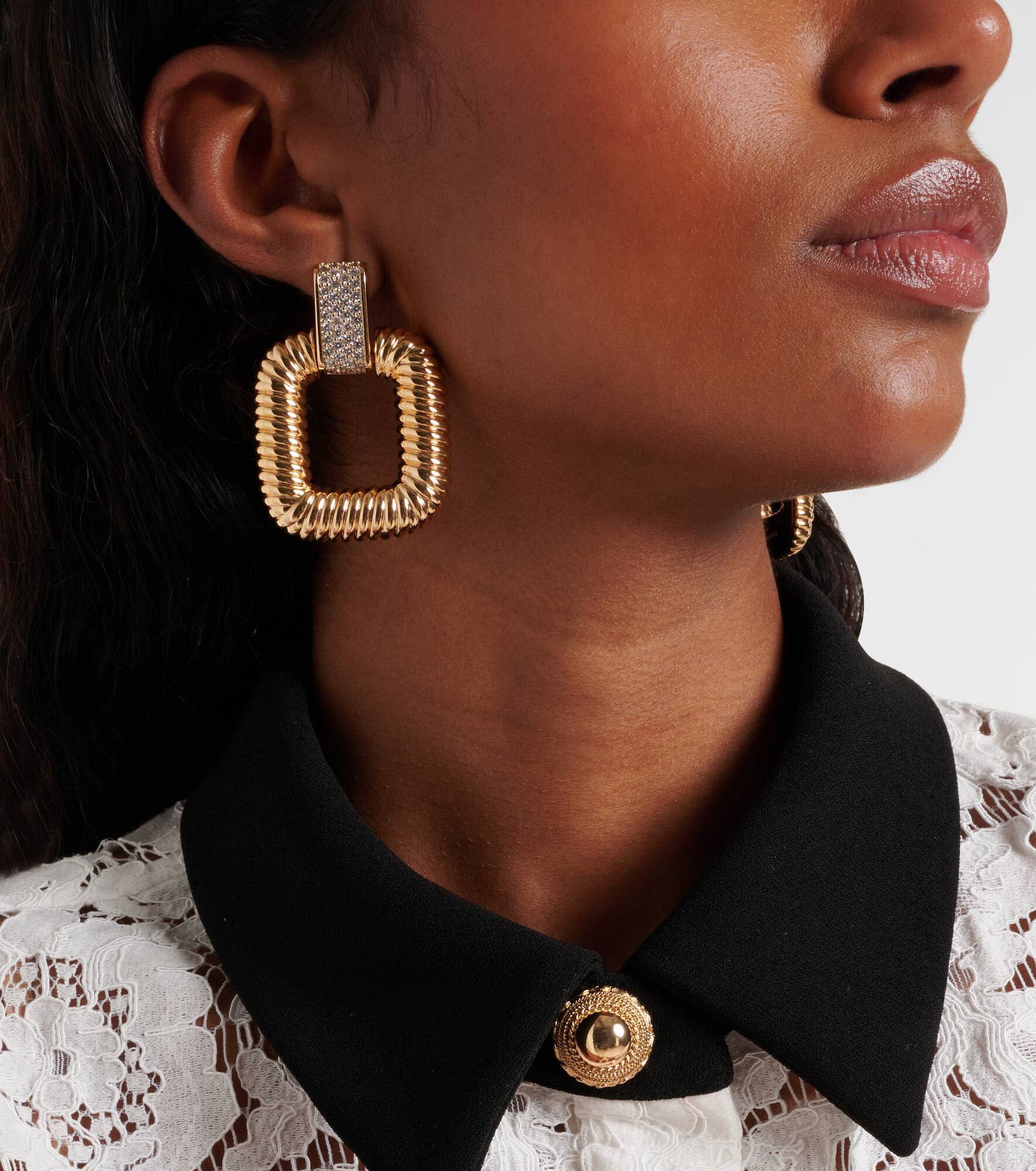 Knocker crystal-embellished earrings - 6