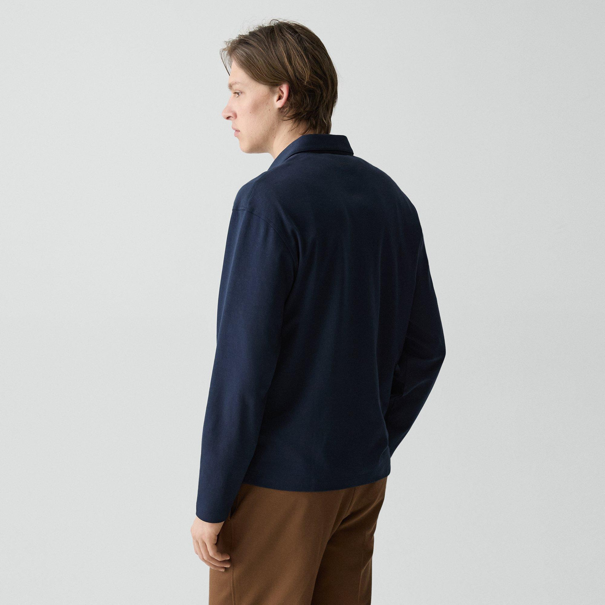 Relaxed Long-Sleeve Polo Shirt in Cotton Jersey - 4