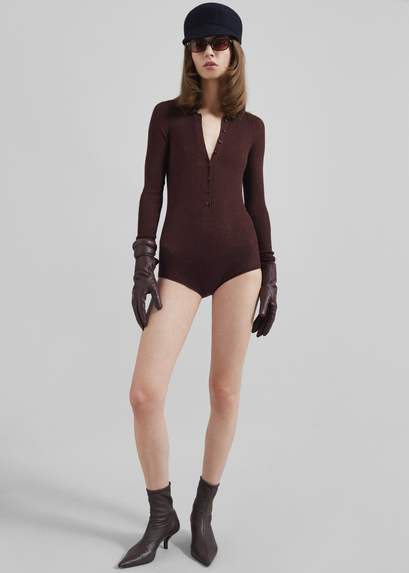 Solana Polo Bodysuit - Burgundy 5