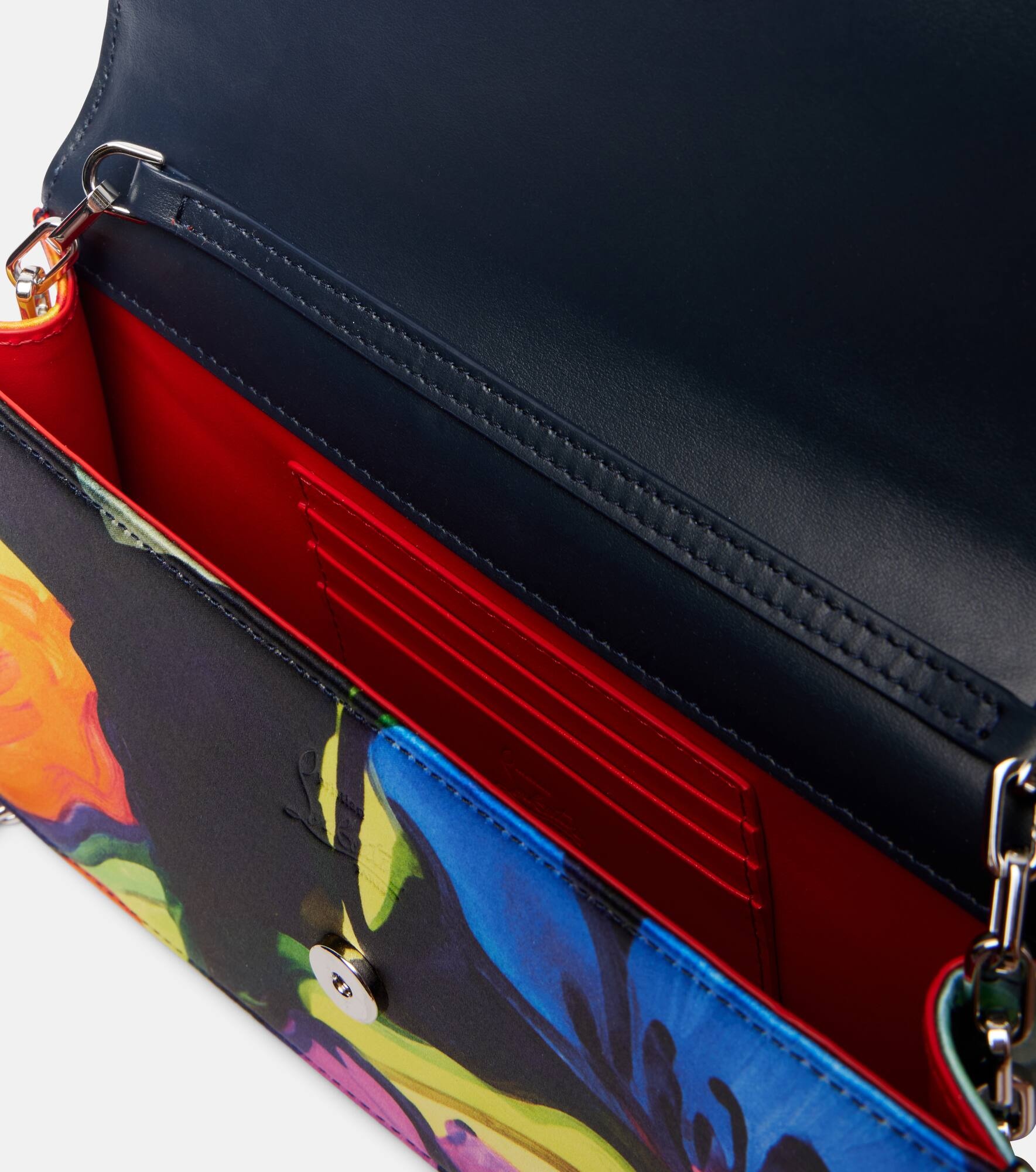 Loubi54 CL floral satin clutch - 3