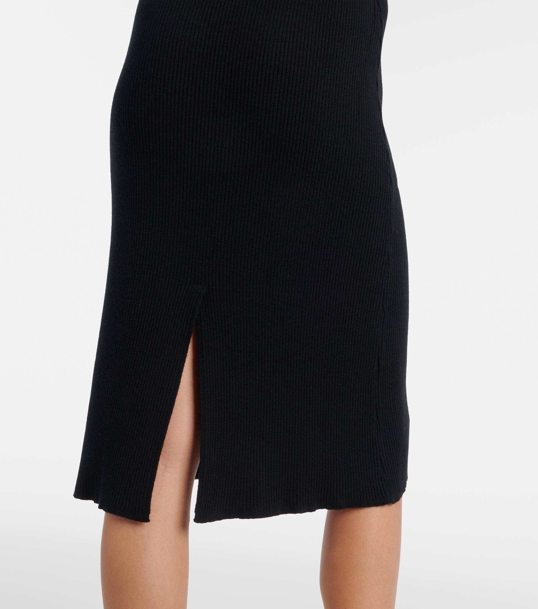 Ribbed-knit virgin wool polo dress - 6